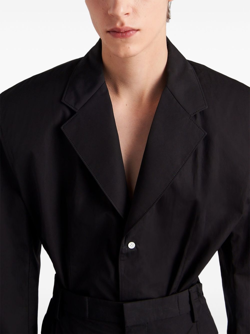 single-breasted cotton blazer - 4