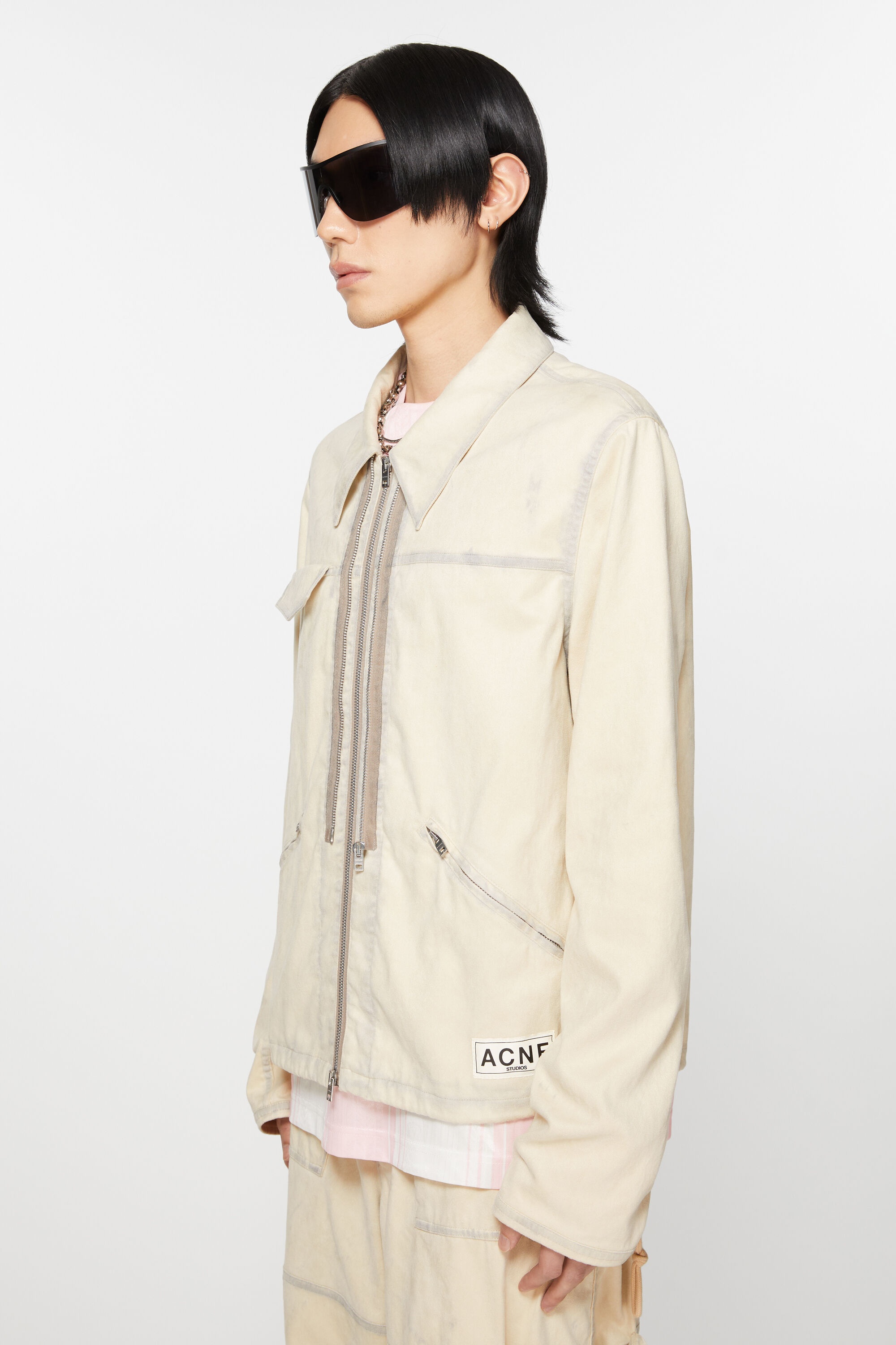 Zipper jacket - Beige - 4