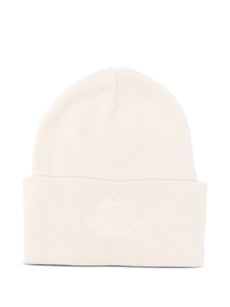 logo-embroidered beanie hat 1