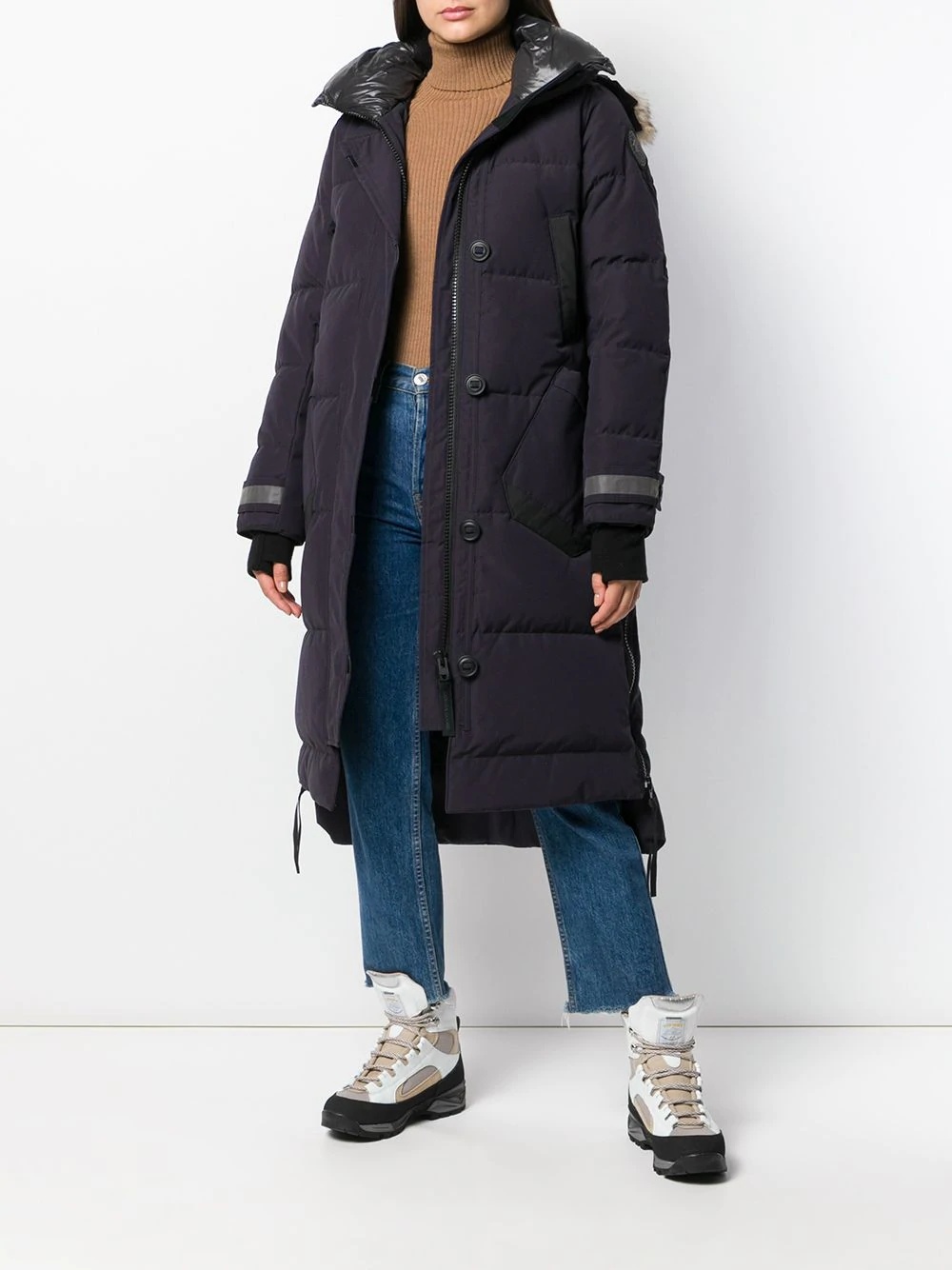 hooded longline puffer jacket - 2