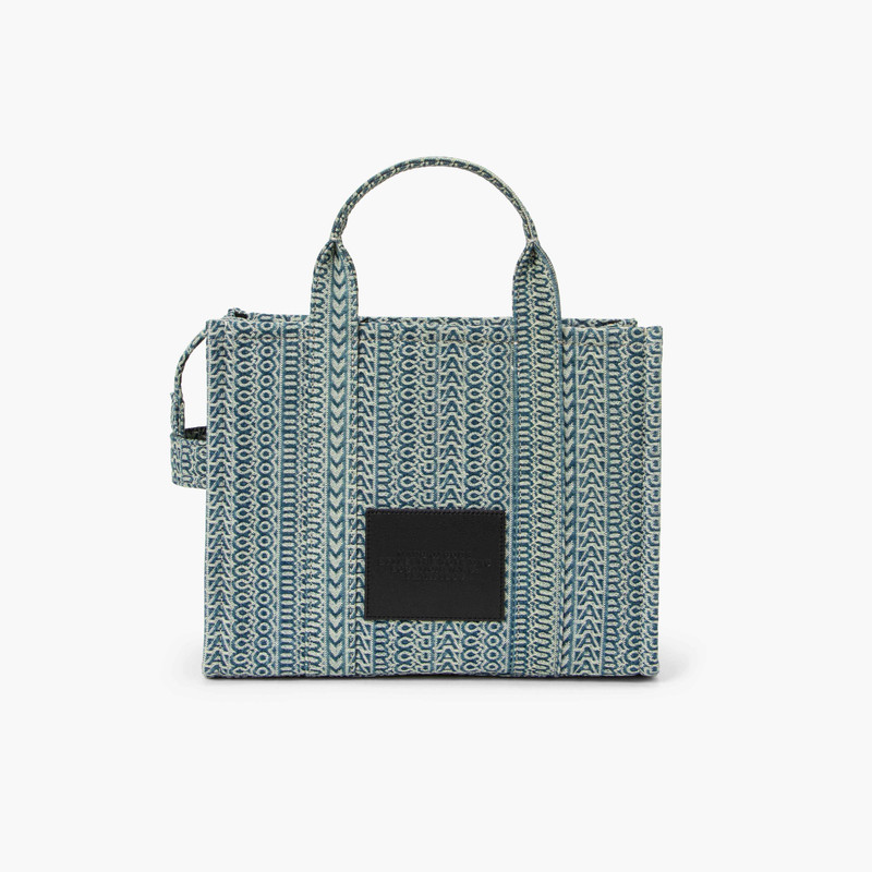 THE WASHED MONOGRAM DENIM MEDIUM TOTE BAG 6