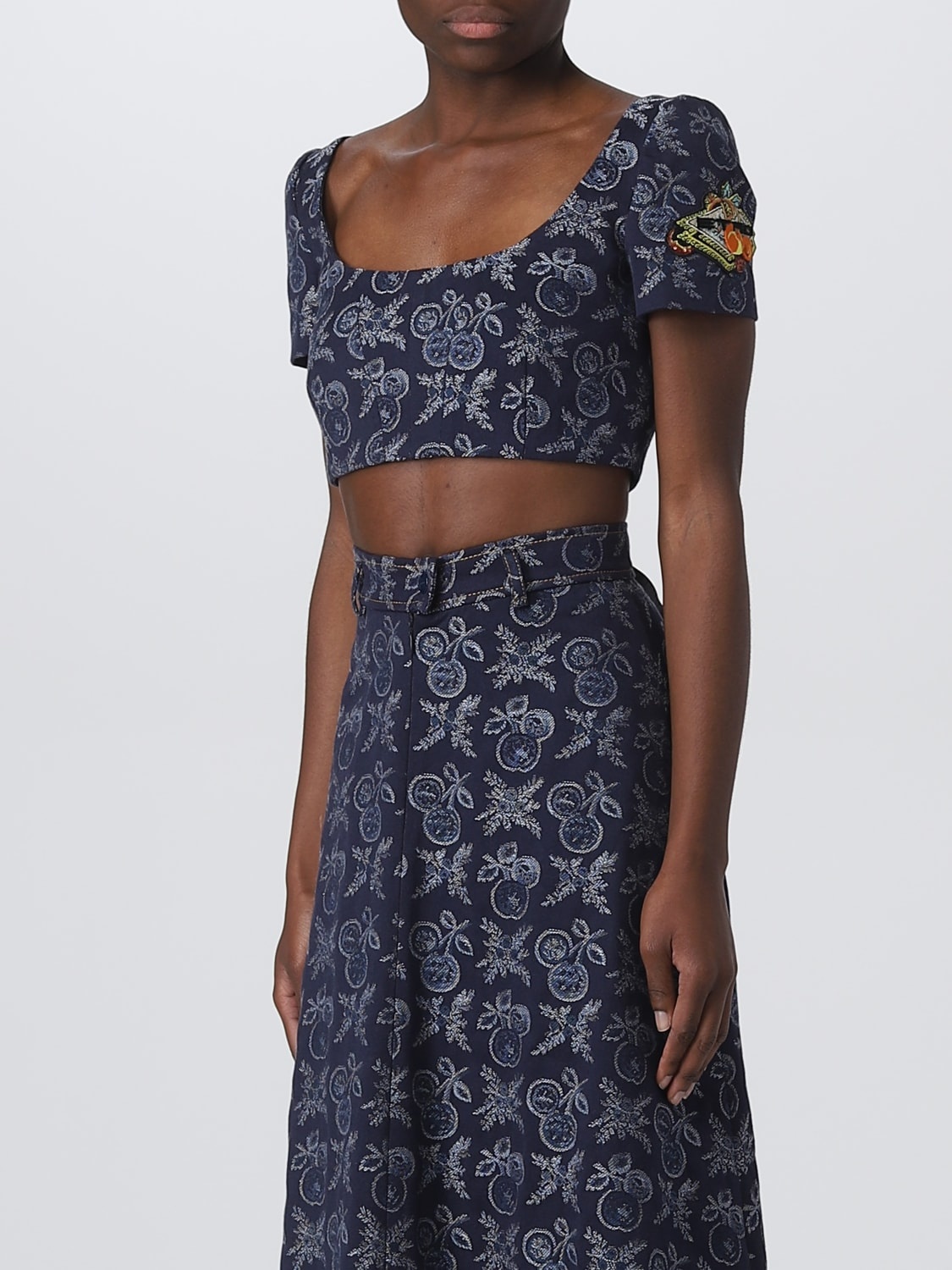 Etro top in jacquard denim - 4