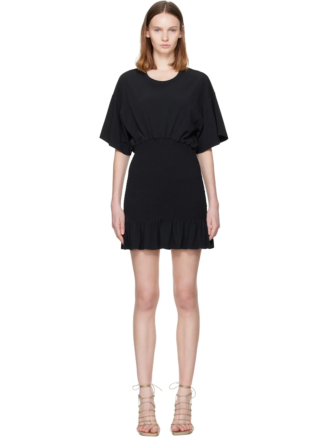 Black Fluid Cady Minidress - 1