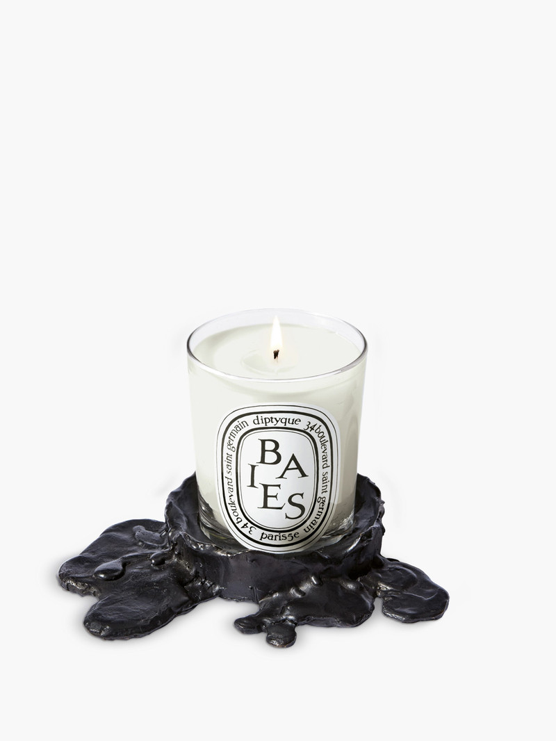 Small black bronze candle holder - For classic candles 8