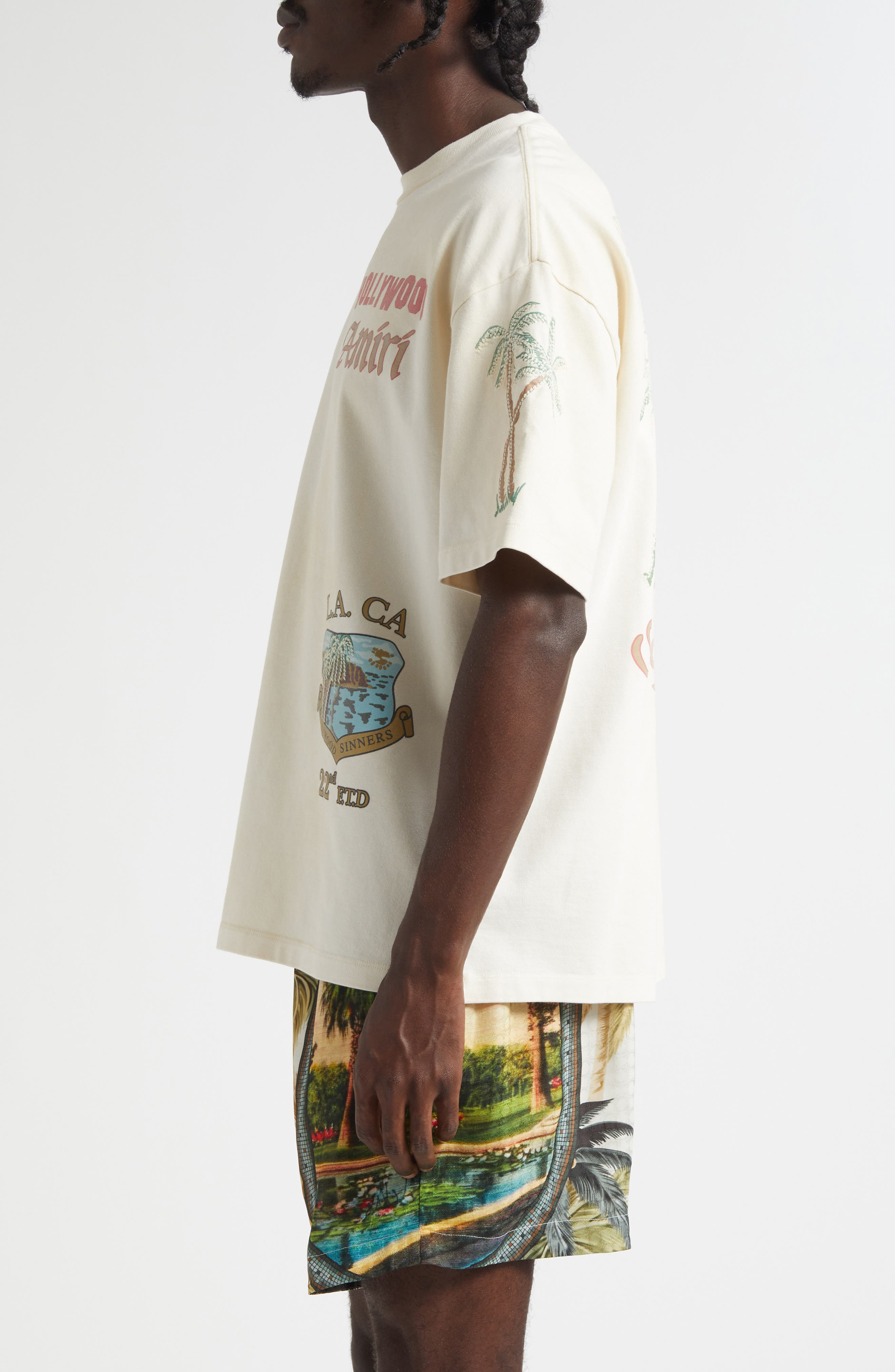 AMIRI Sinners Oversize Cotton Graphic T-Shirt in Ivory at Nordstrom - 4