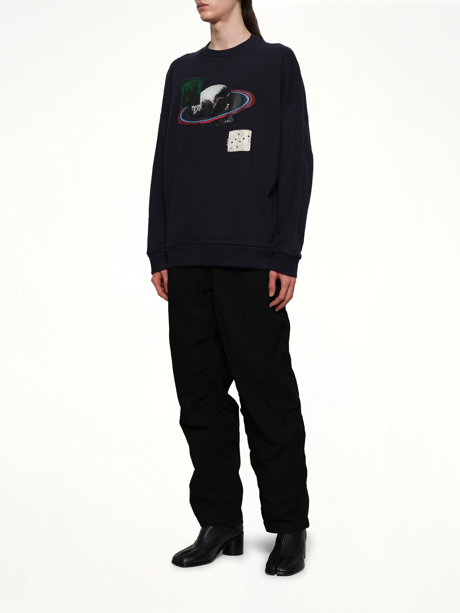 Graphic Patches Sweatshirt in Navy - 4