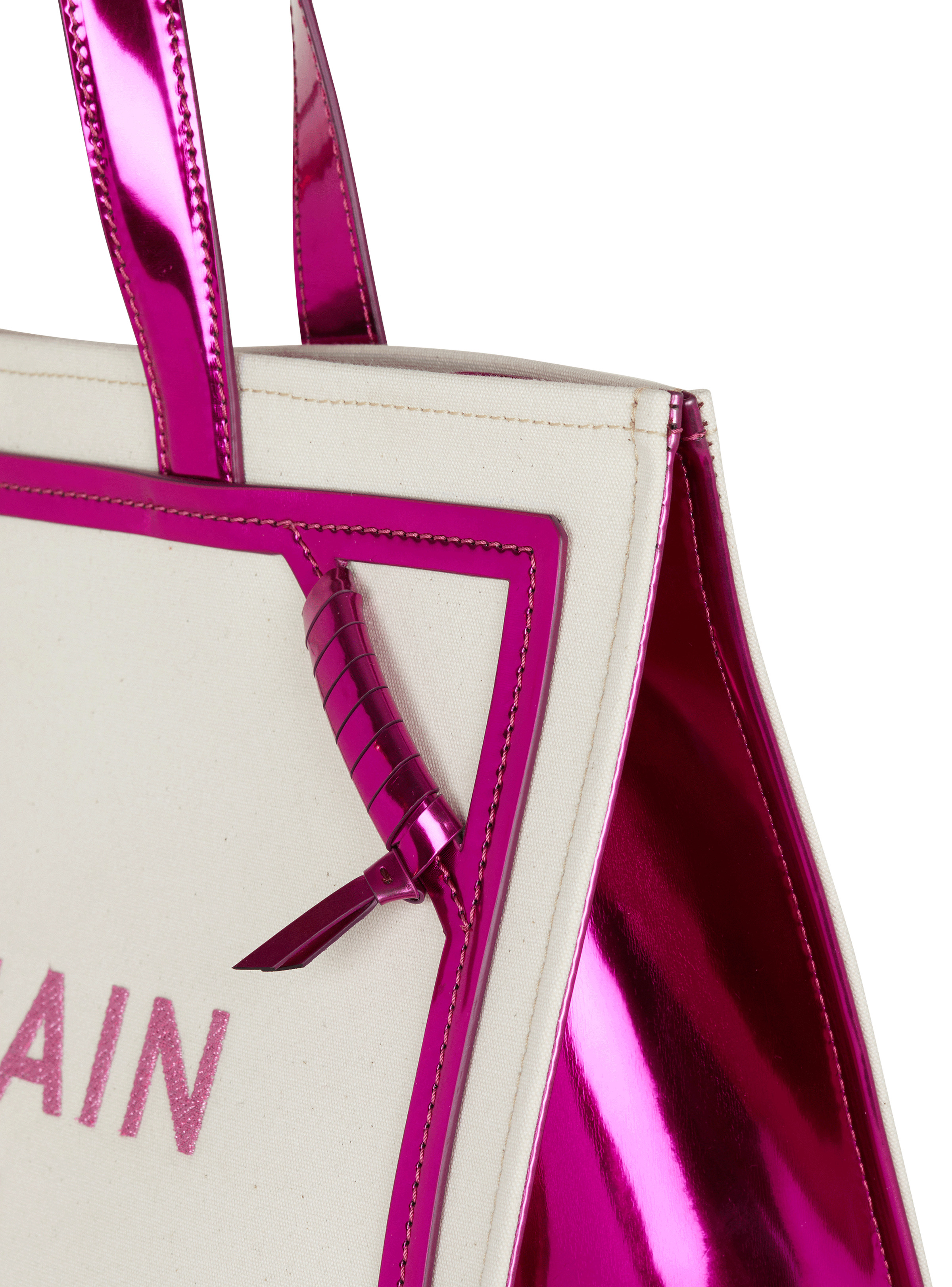 B-Army 42 tote bag in canvas and mirror-effect leather - 5
