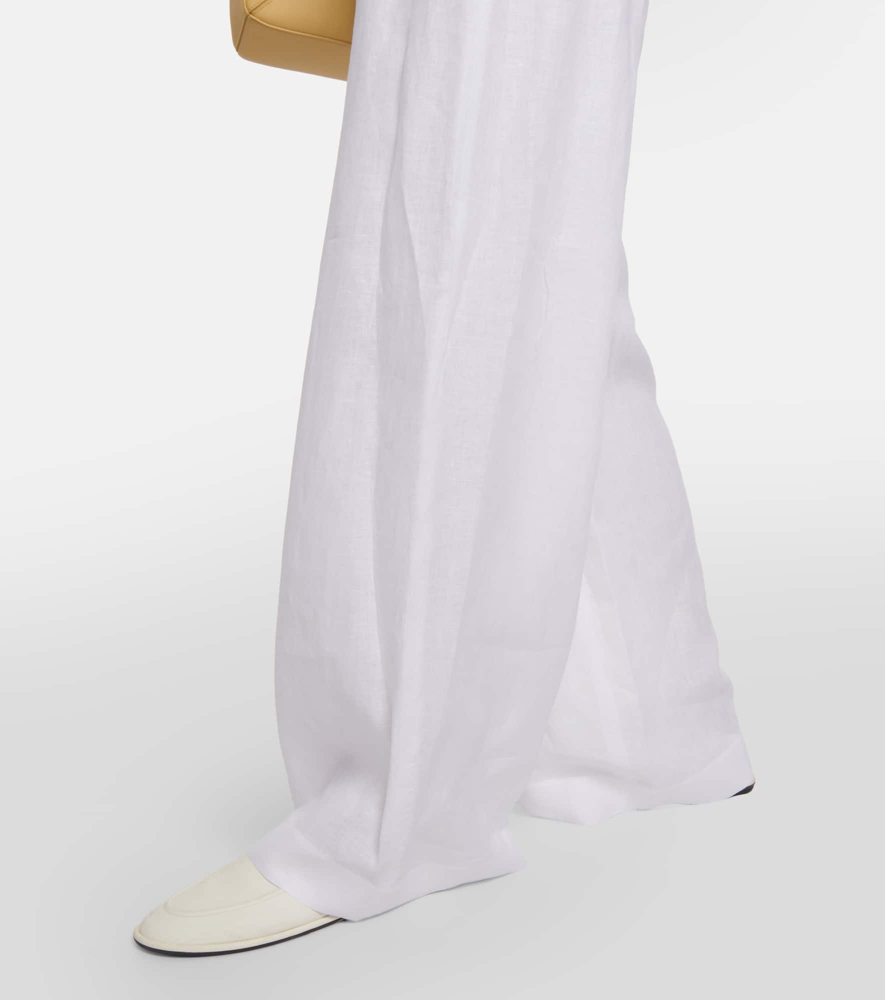 High-rise wide-leg linen pants - 5