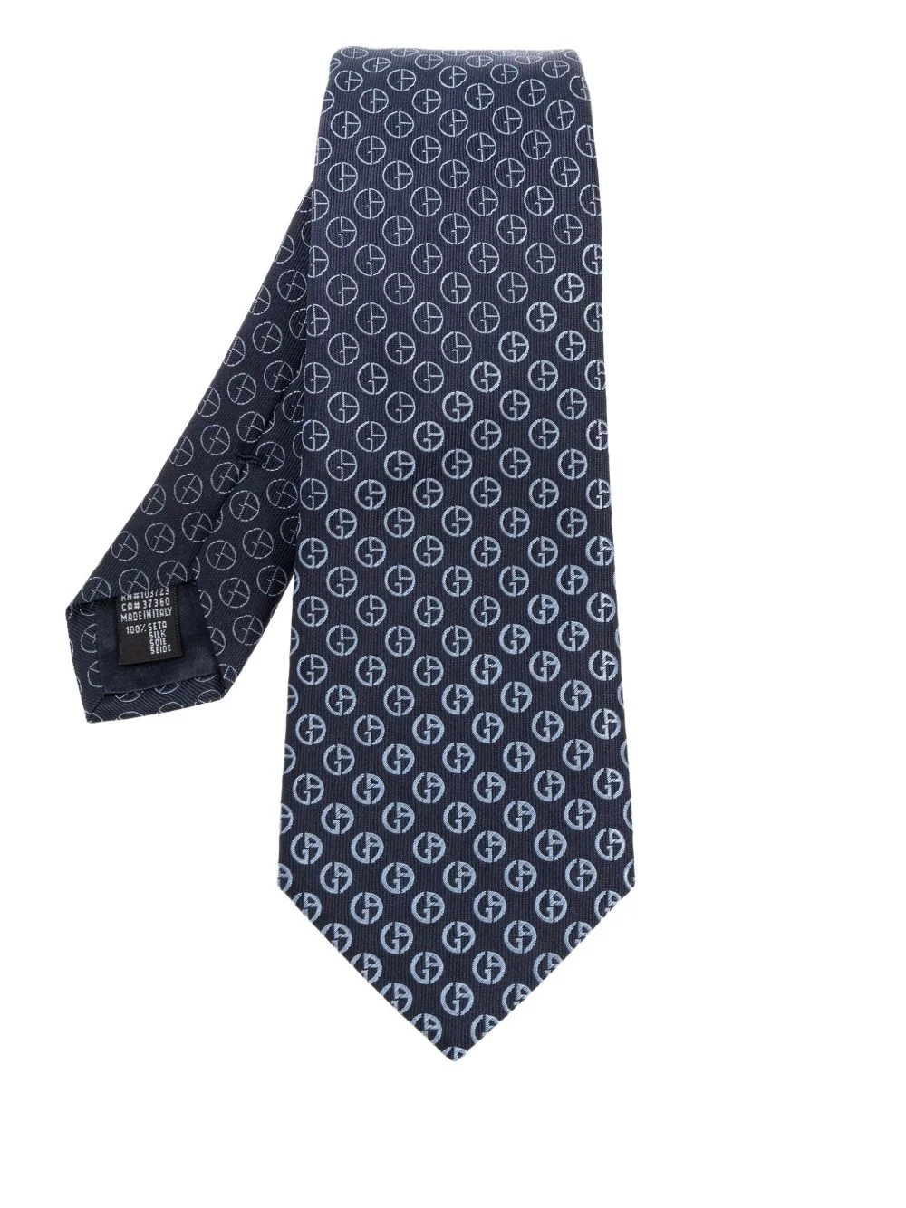 monogram-pattern silk tie - 1