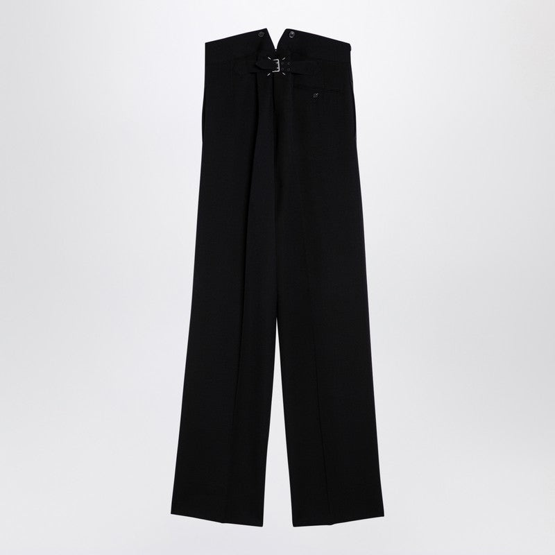 BARATHEA BLACK WOOL TROUSERS - 2