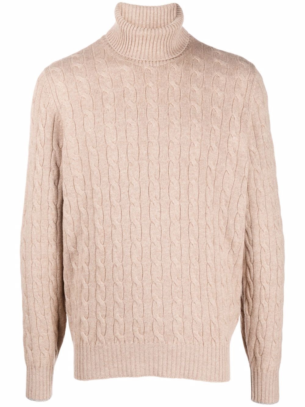 cable-knit roll neck jumper - 1