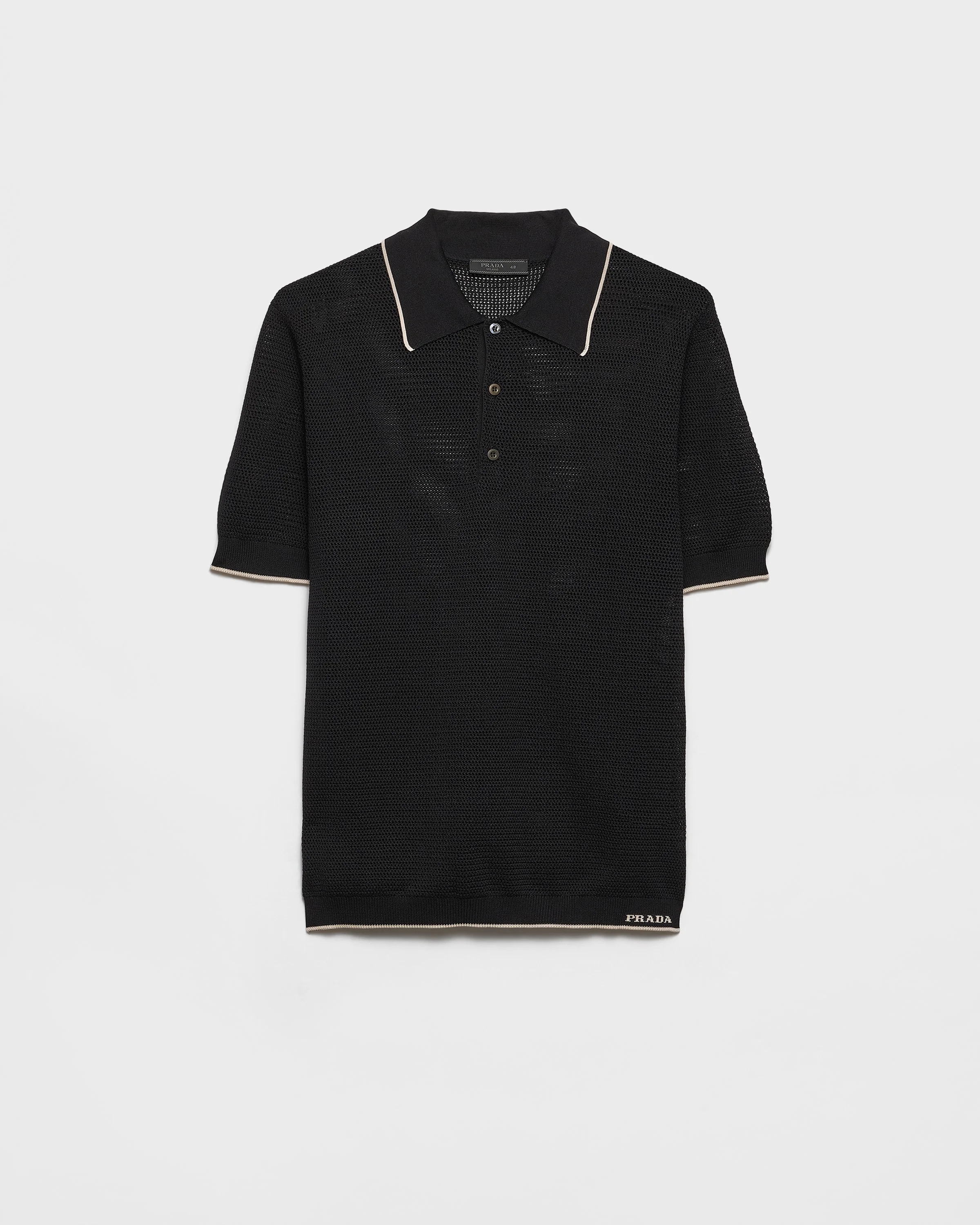 Silk and cotton polo shirt - 1