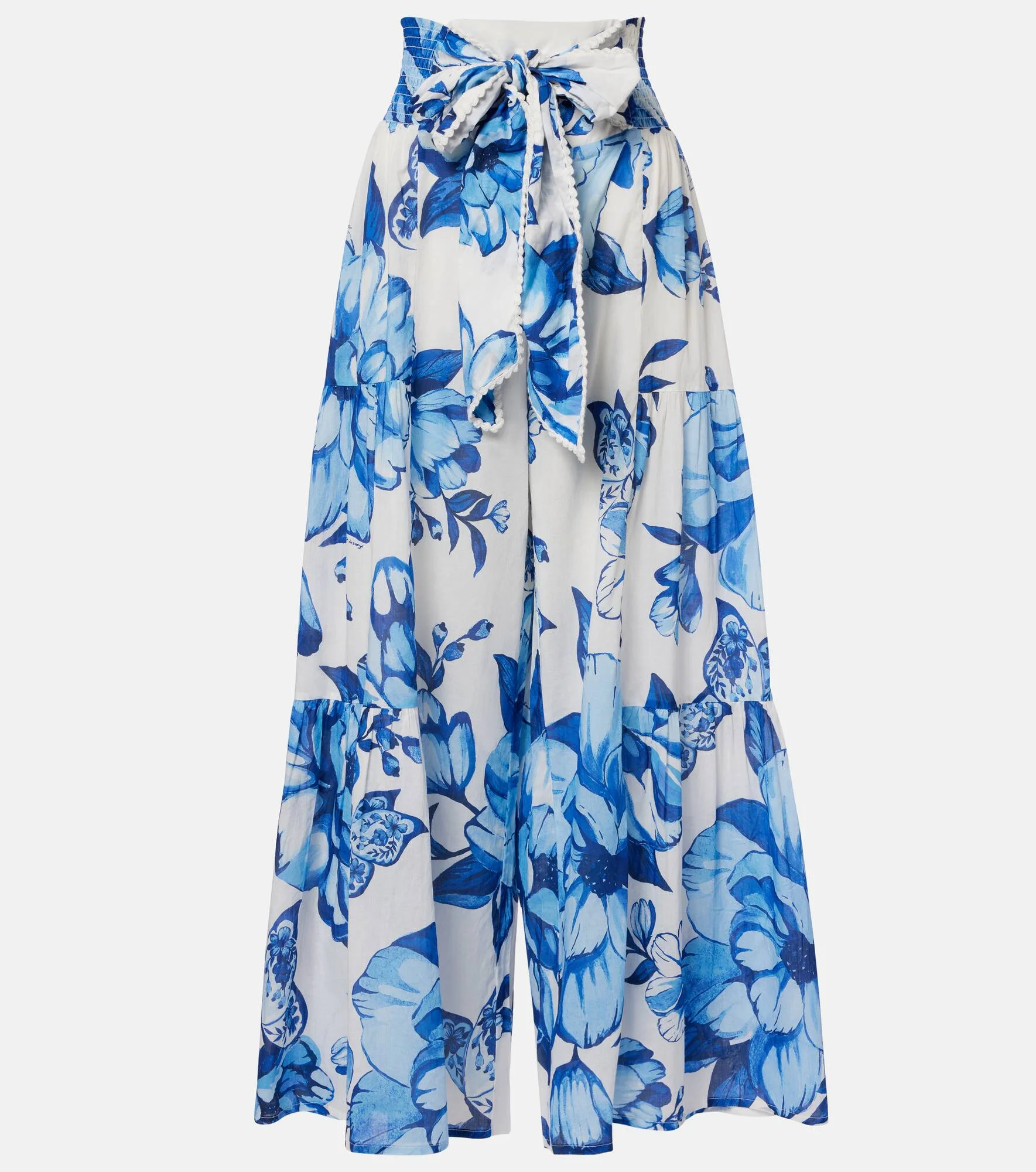 Floral cotton wide-leg pants - 1