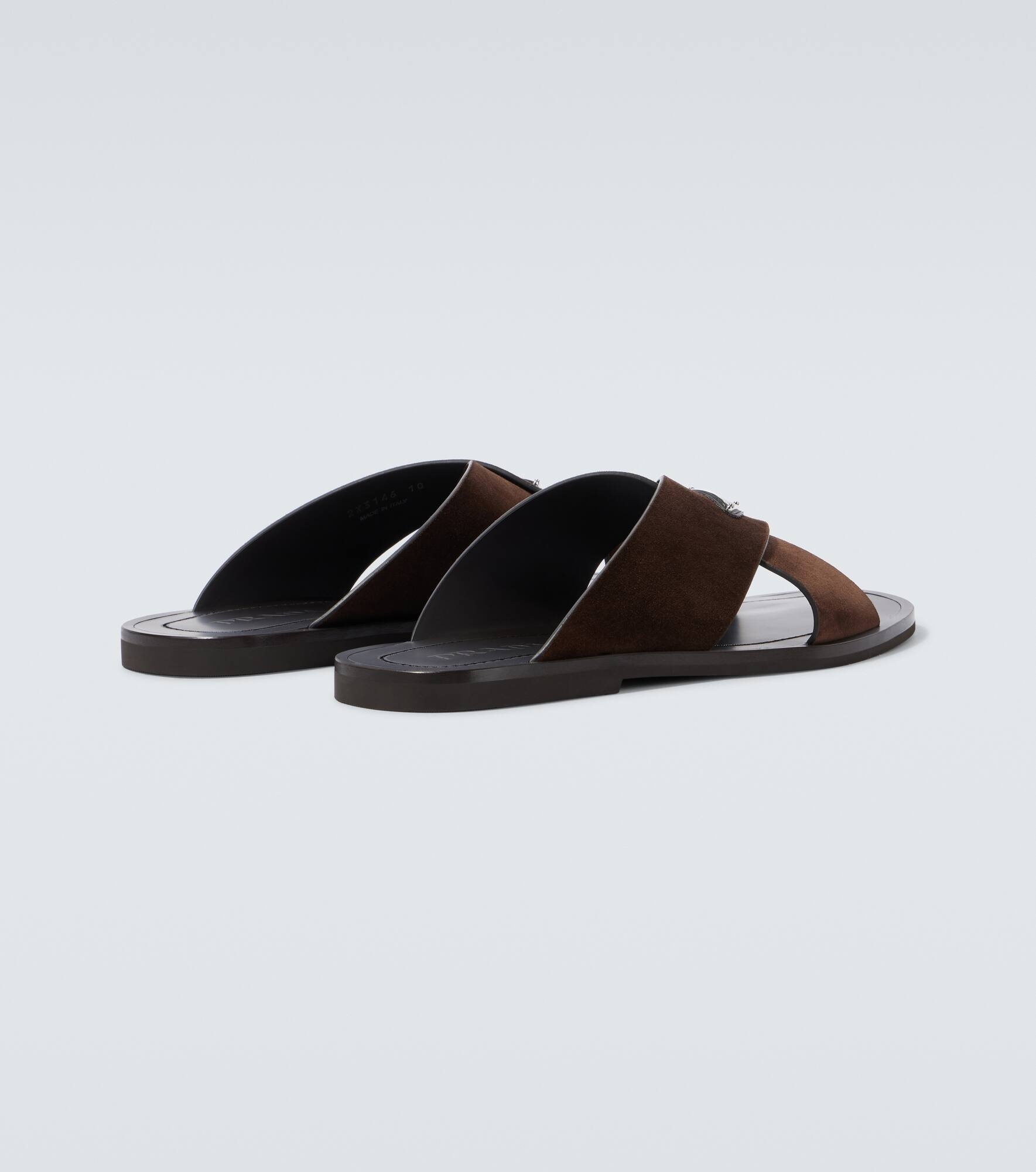 Logo suede and leather sandals - 6