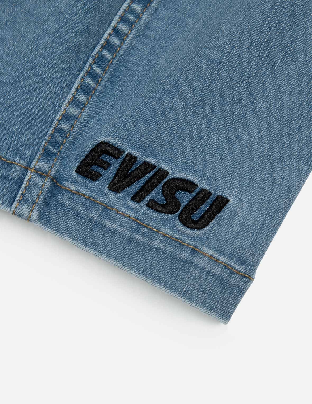 LOGO EMBROIDERY WASHED FASHION FIT DENIM VEST - 9