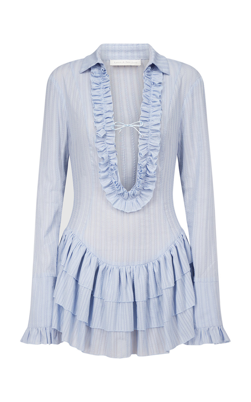 Dolce Plunging Neckline Mini Dress grey 1