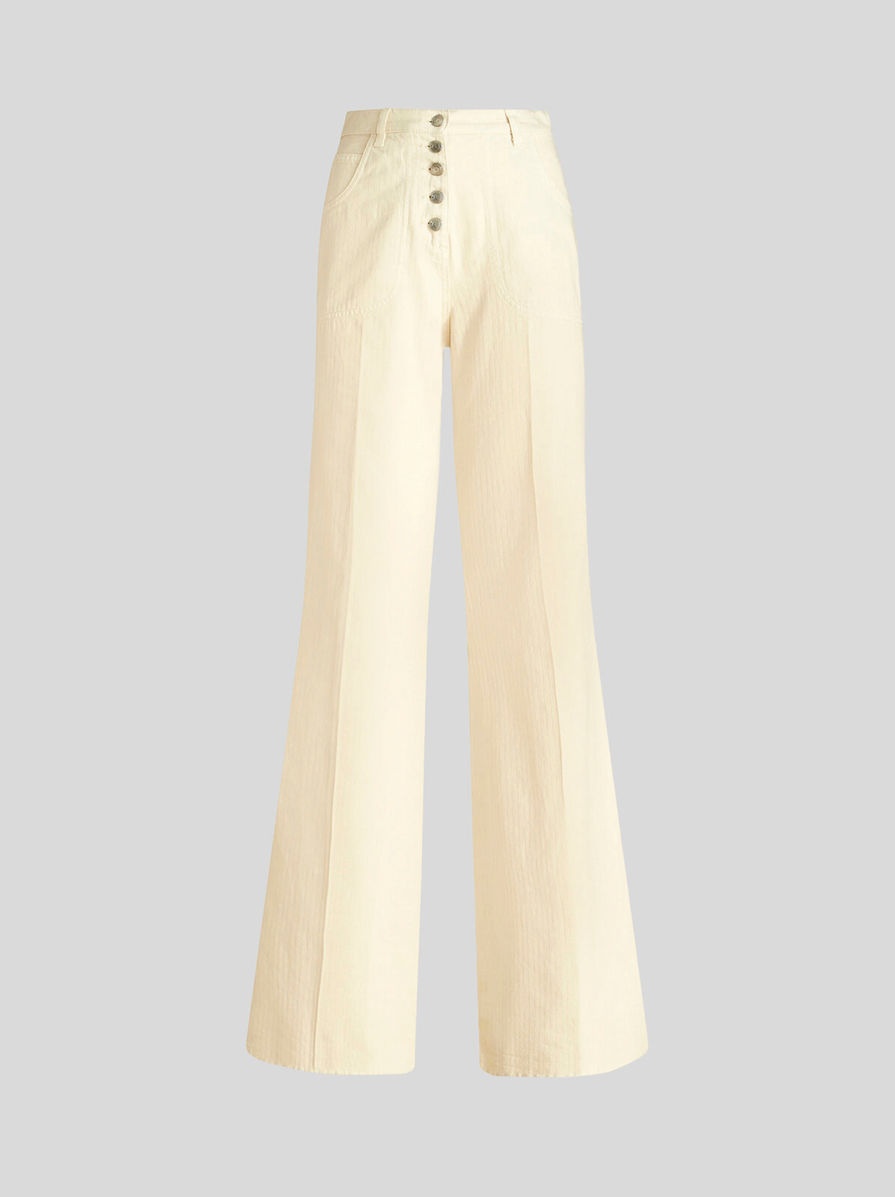 JEANS WITH FOLIAGE POCKETS - 1