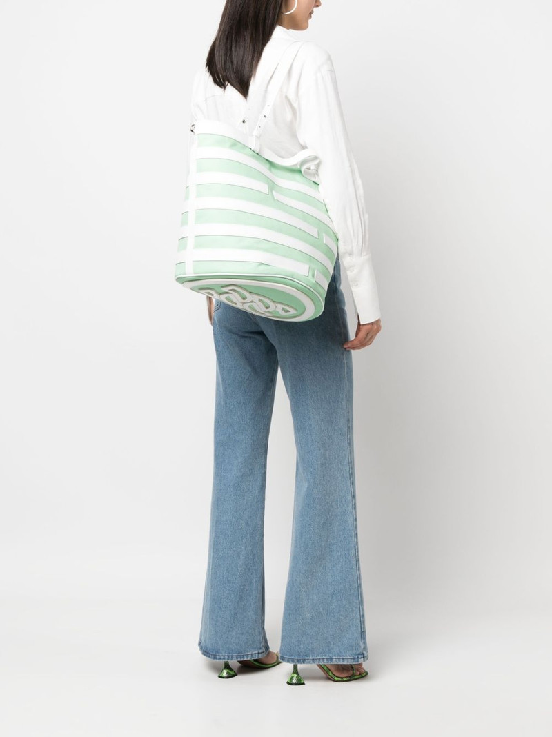 CASADEI stripe-pattern leather tote bag outlook