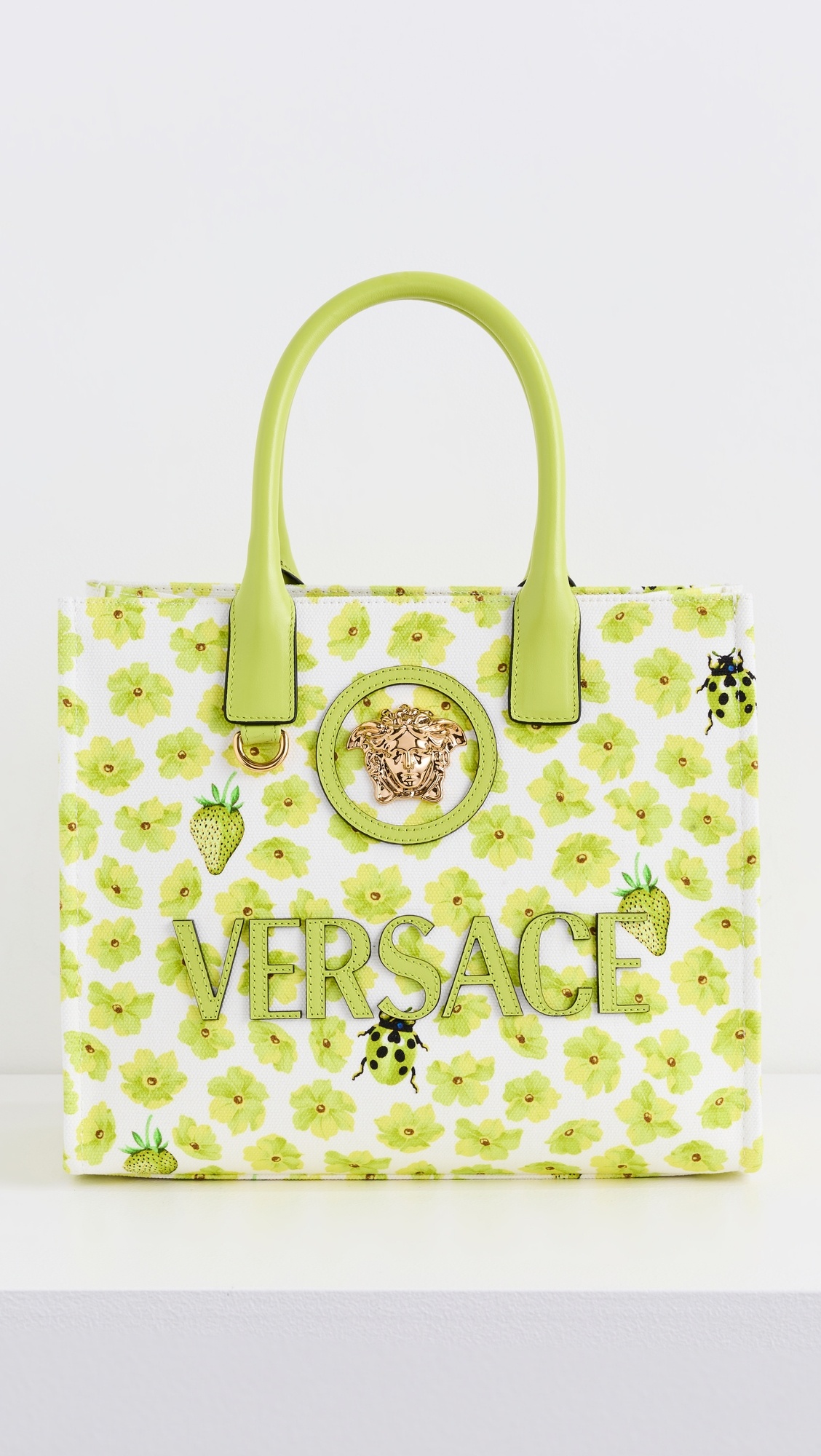 Fabric and Calf Leather Small Tote - 1