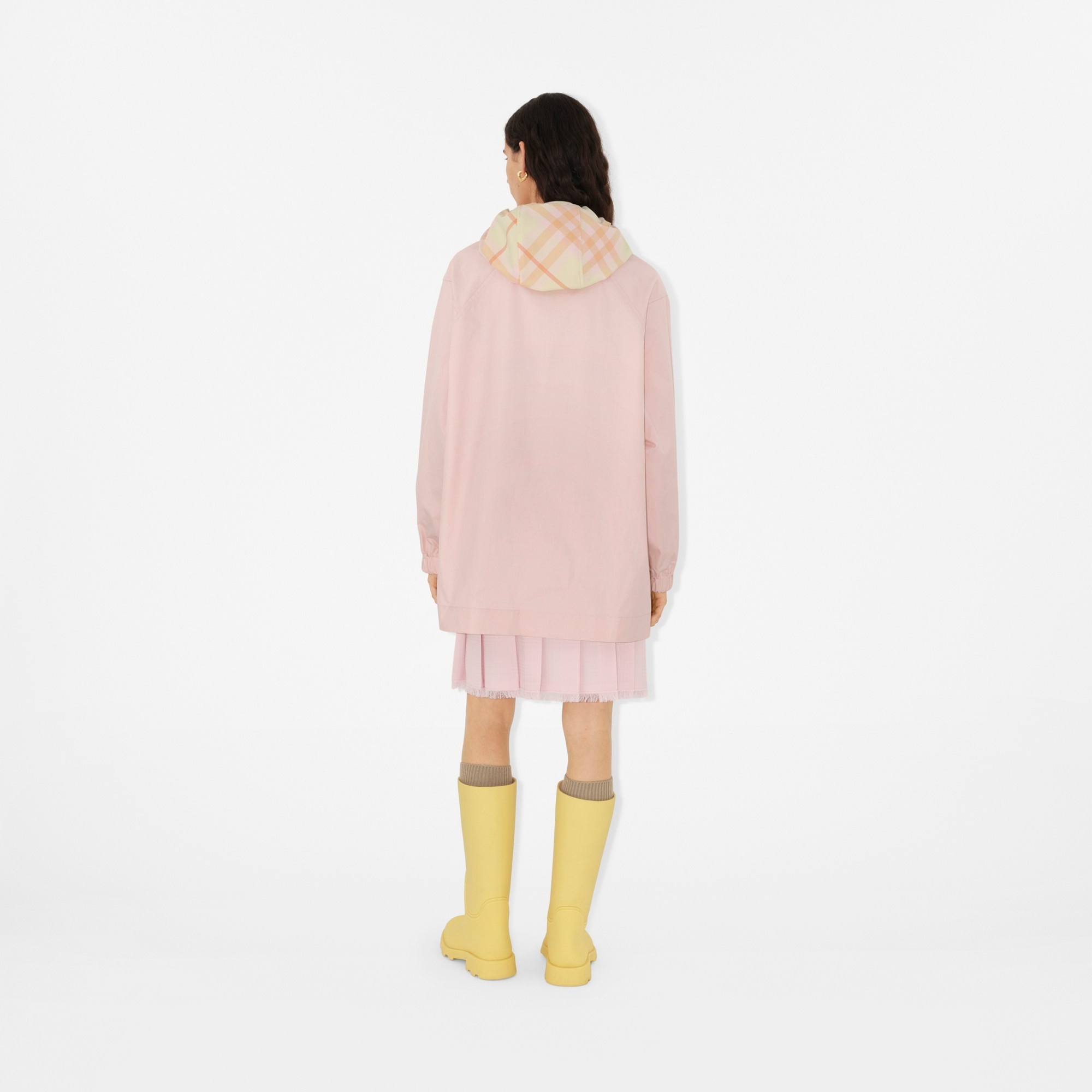 Check Hood Gabardine Parka - 4