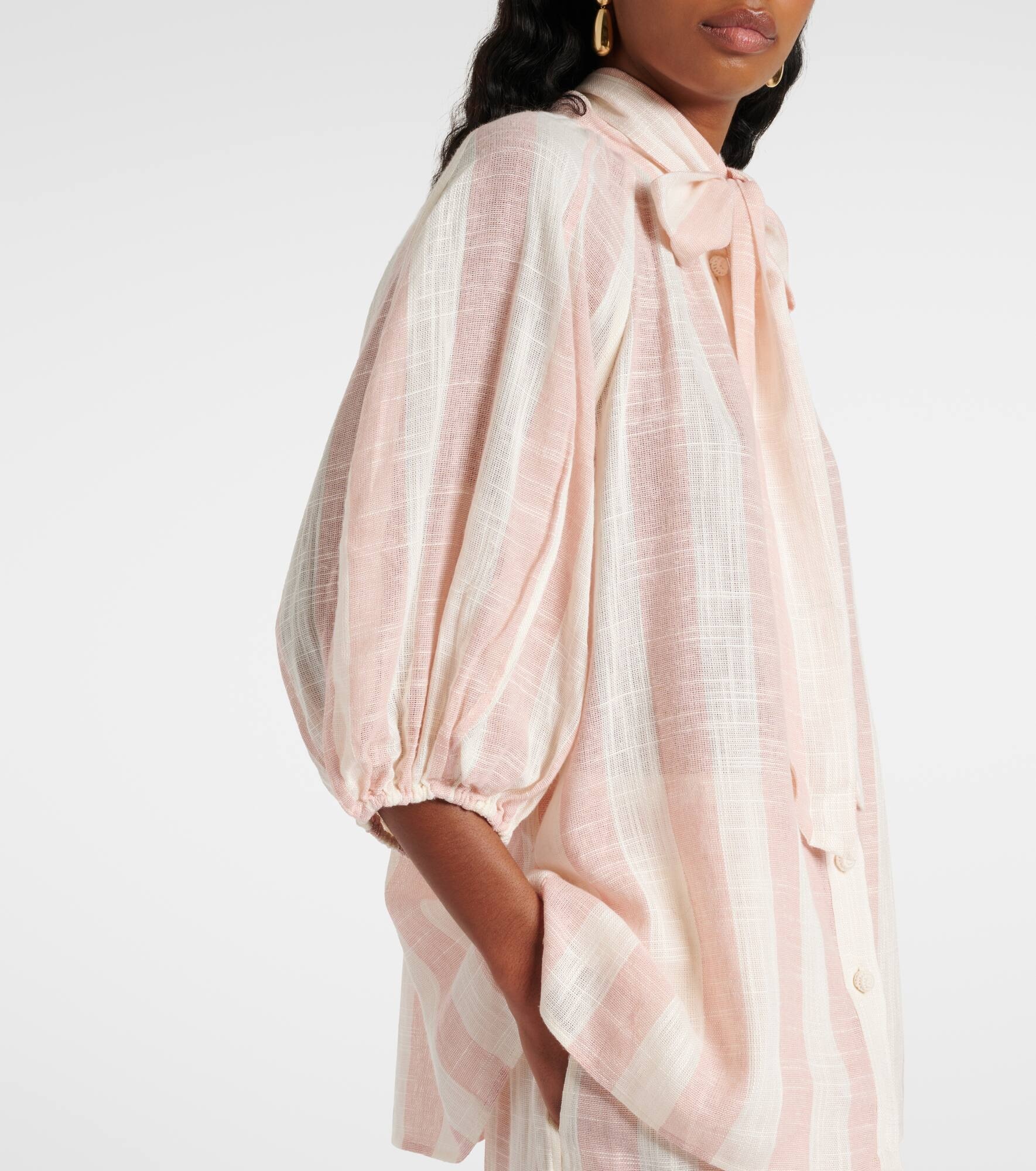 Acacia striped neck-tie blouse - 6