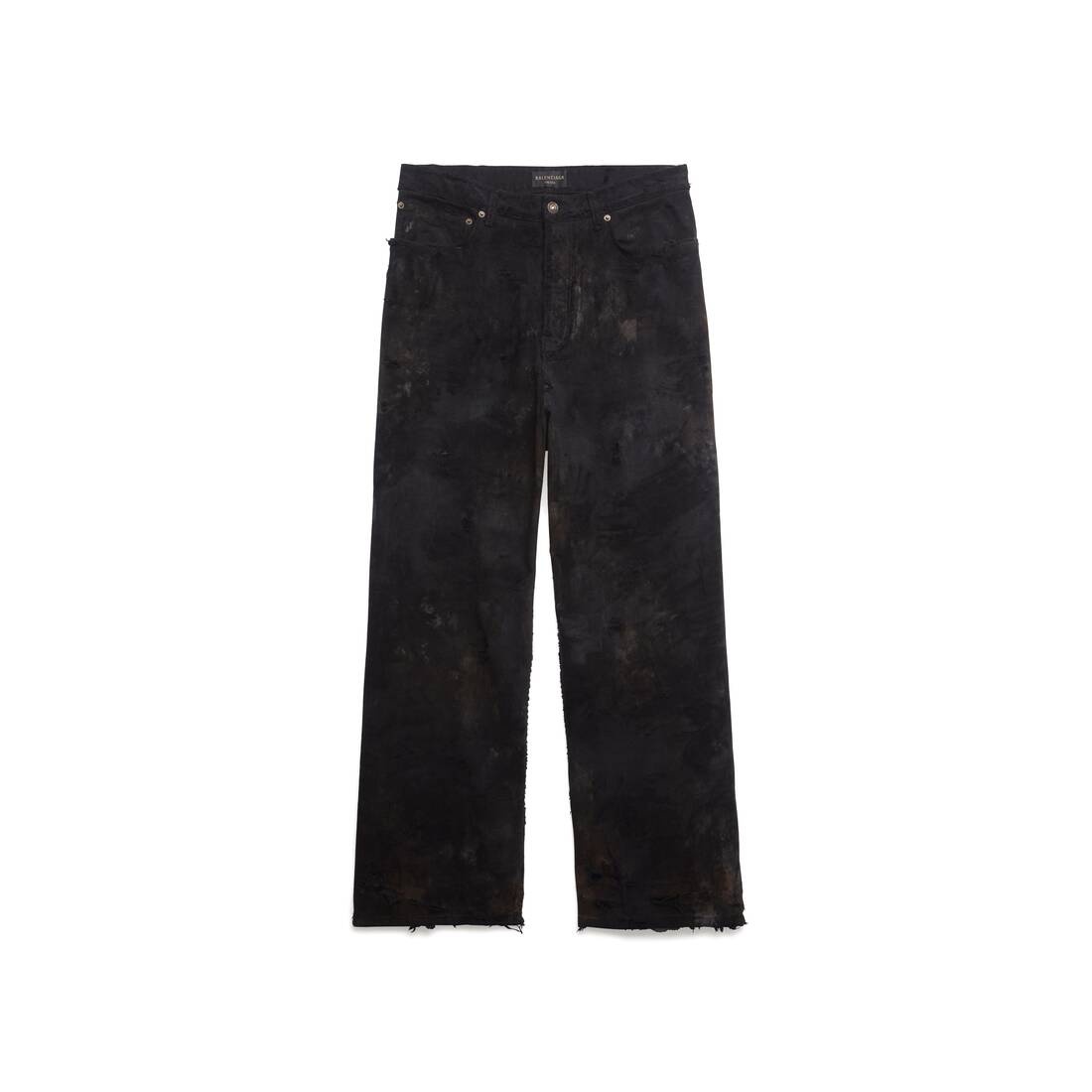 Super Destroyed Baggy Pants in Black - 1