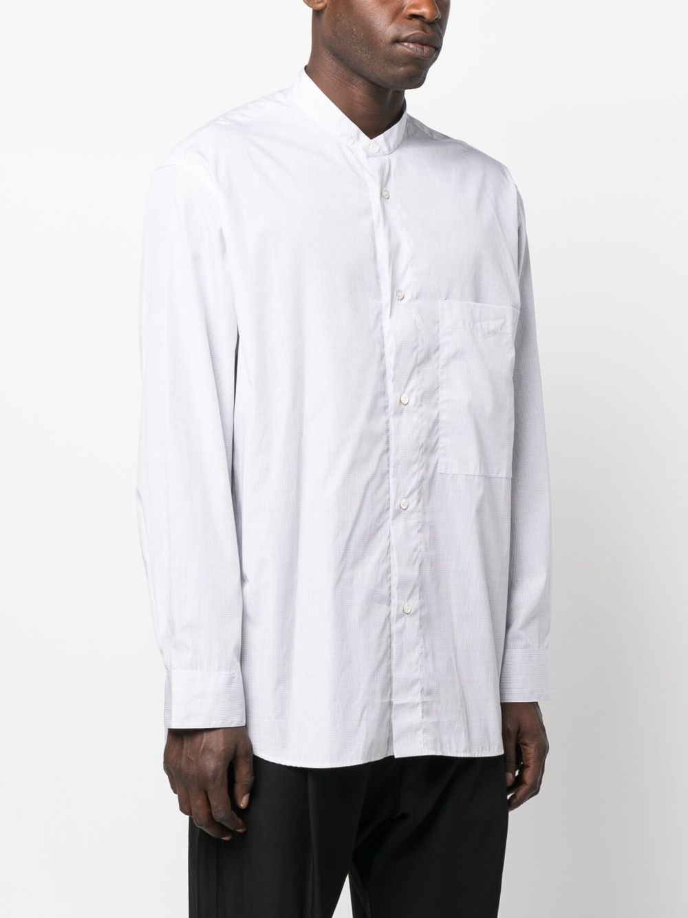 band-collar cotton shirt - 3