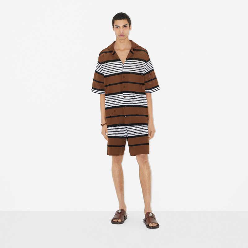 Burberry Short-sleeve Stripe Print Nylon Oversized Shirt outlook