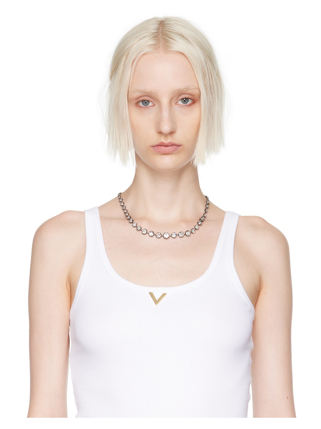 Gunmetal VLogo Signature Necklace - 2