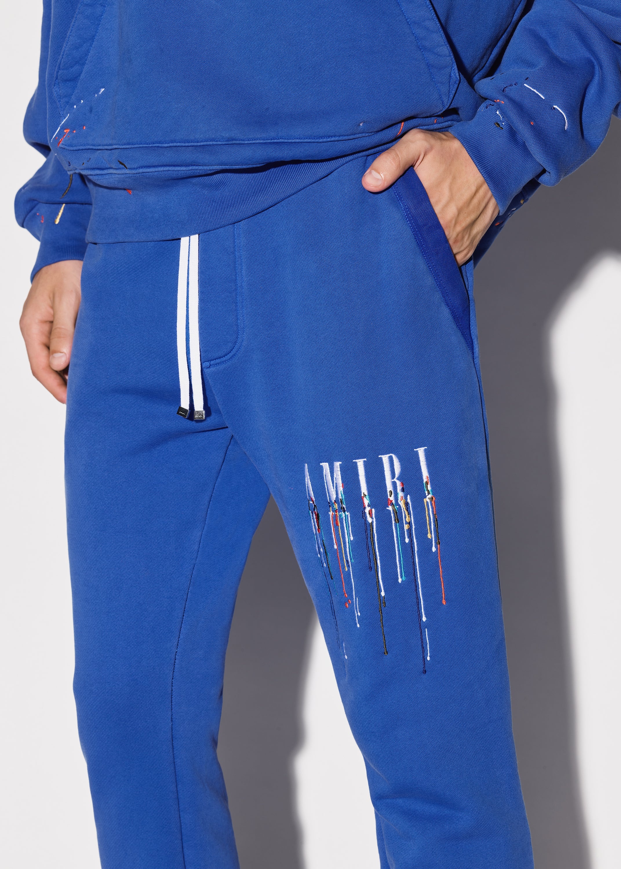 EMBROIDERED PAINT DRIP CORE LOGO SWEATPANTS - 6