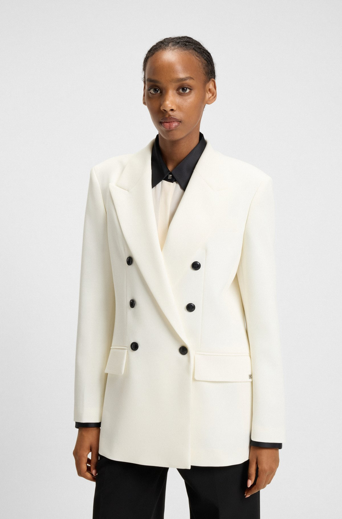 RELAXED-FIT DOUBLE-BREASTED BLAZER IN STRETCH TWILL - 2