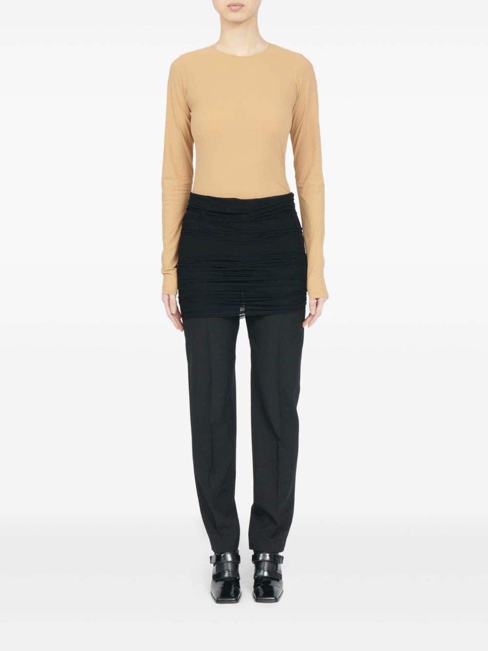 draped-layer trousers - 2