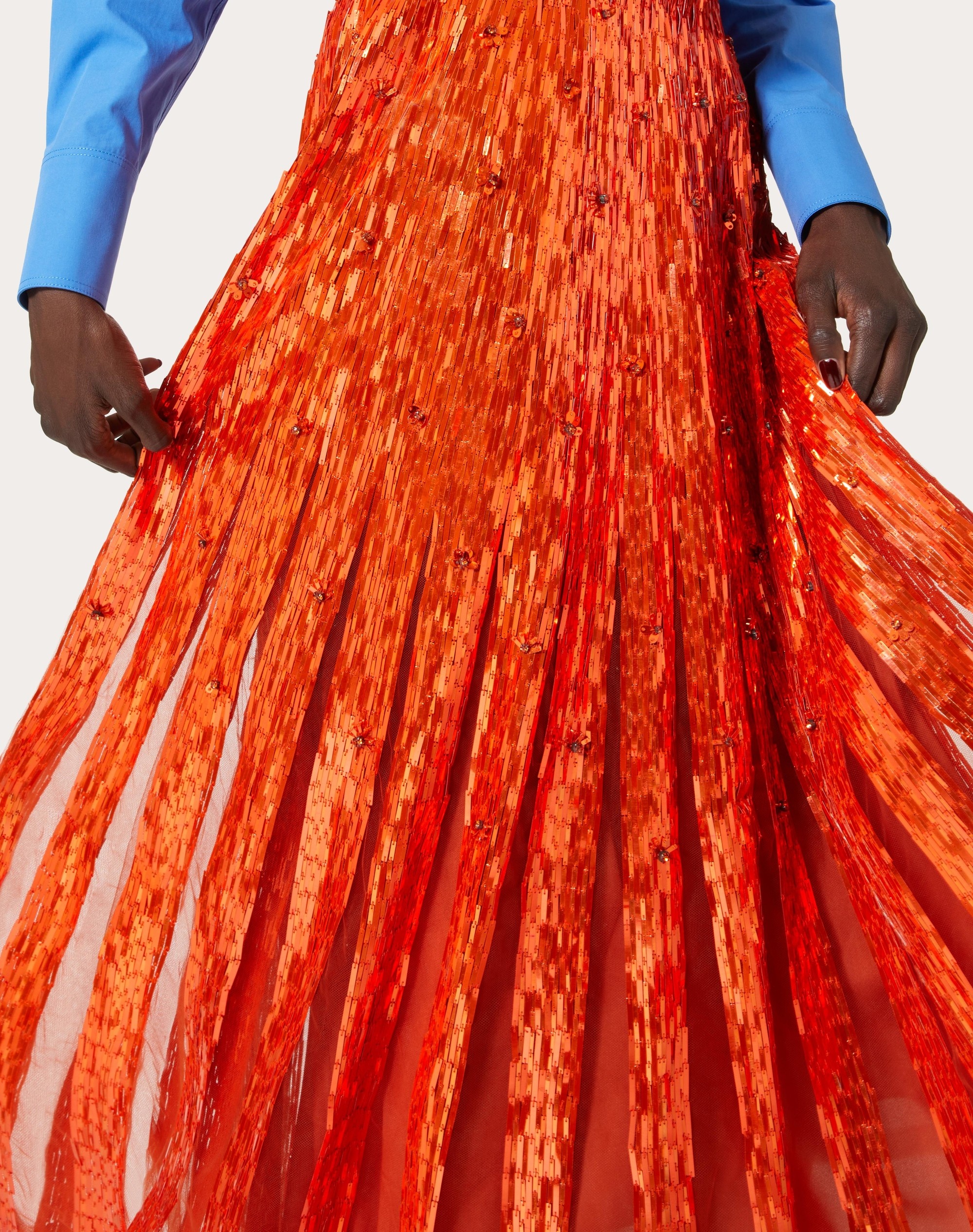 TULLE ILLUSIONE EMBROIDERED MIDI SKIRT - 5
