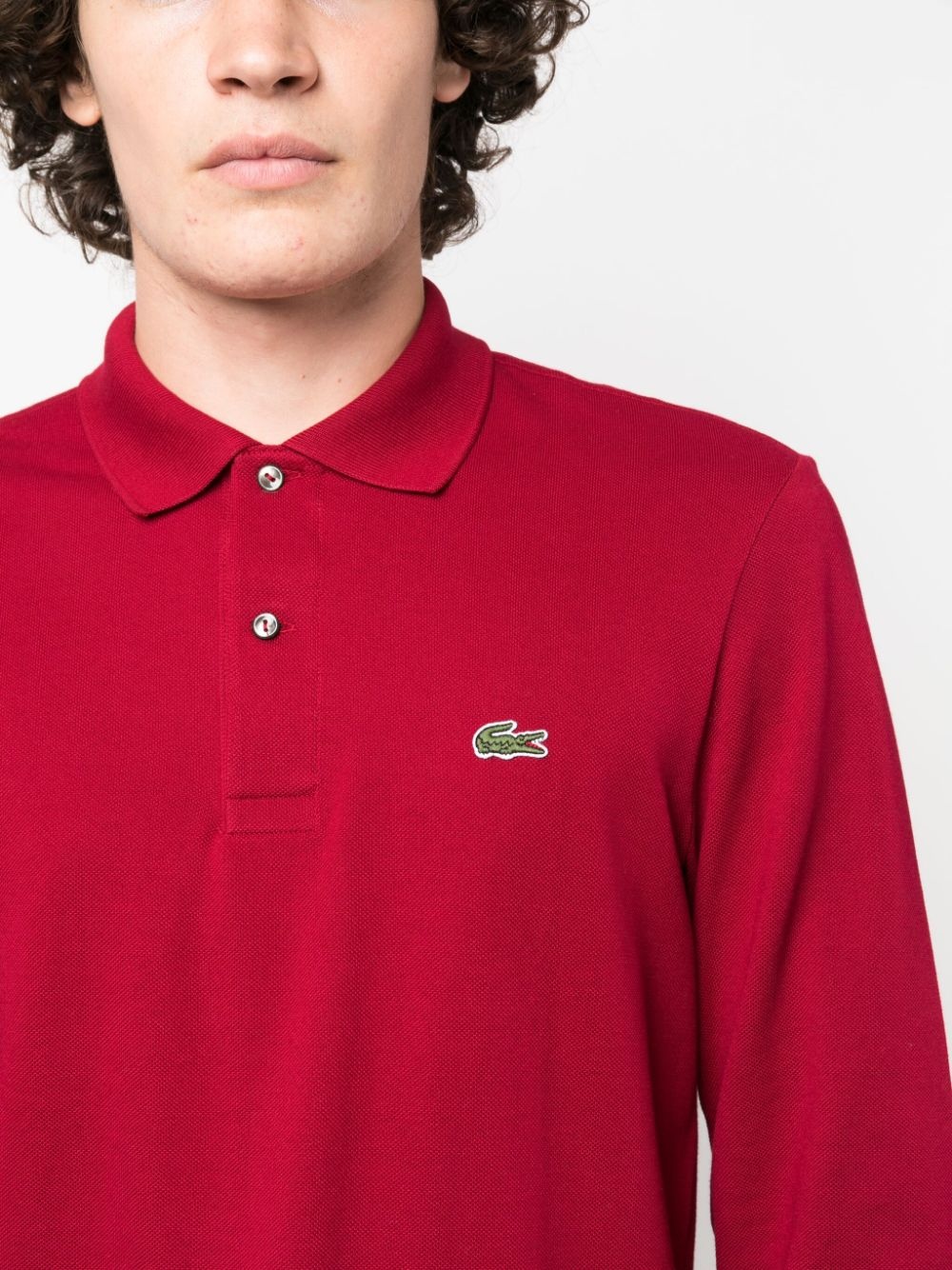 logo-patch long-sleeve cotton polo shirt - 5
