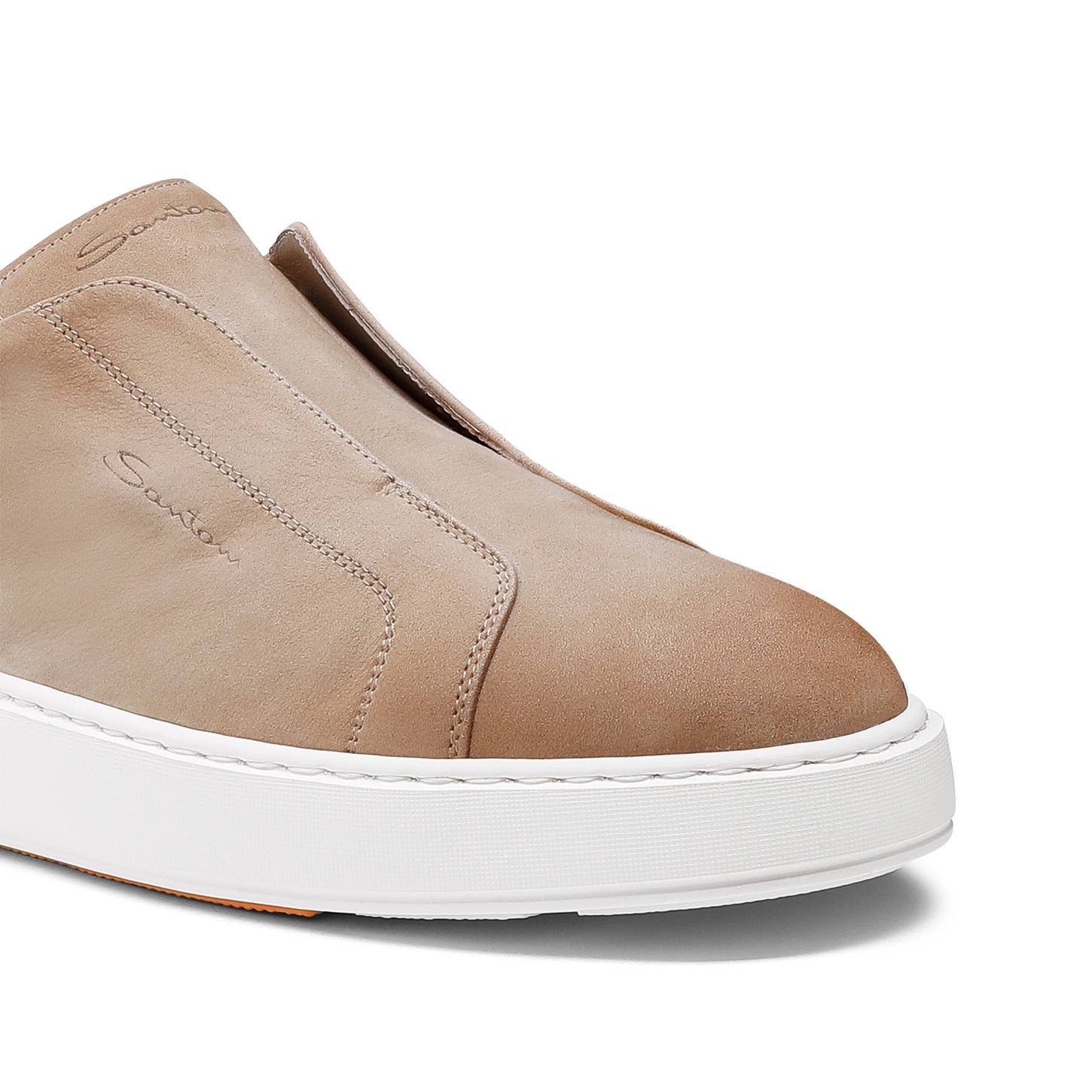 Men's beige nubuck slip-on sneaker - 5