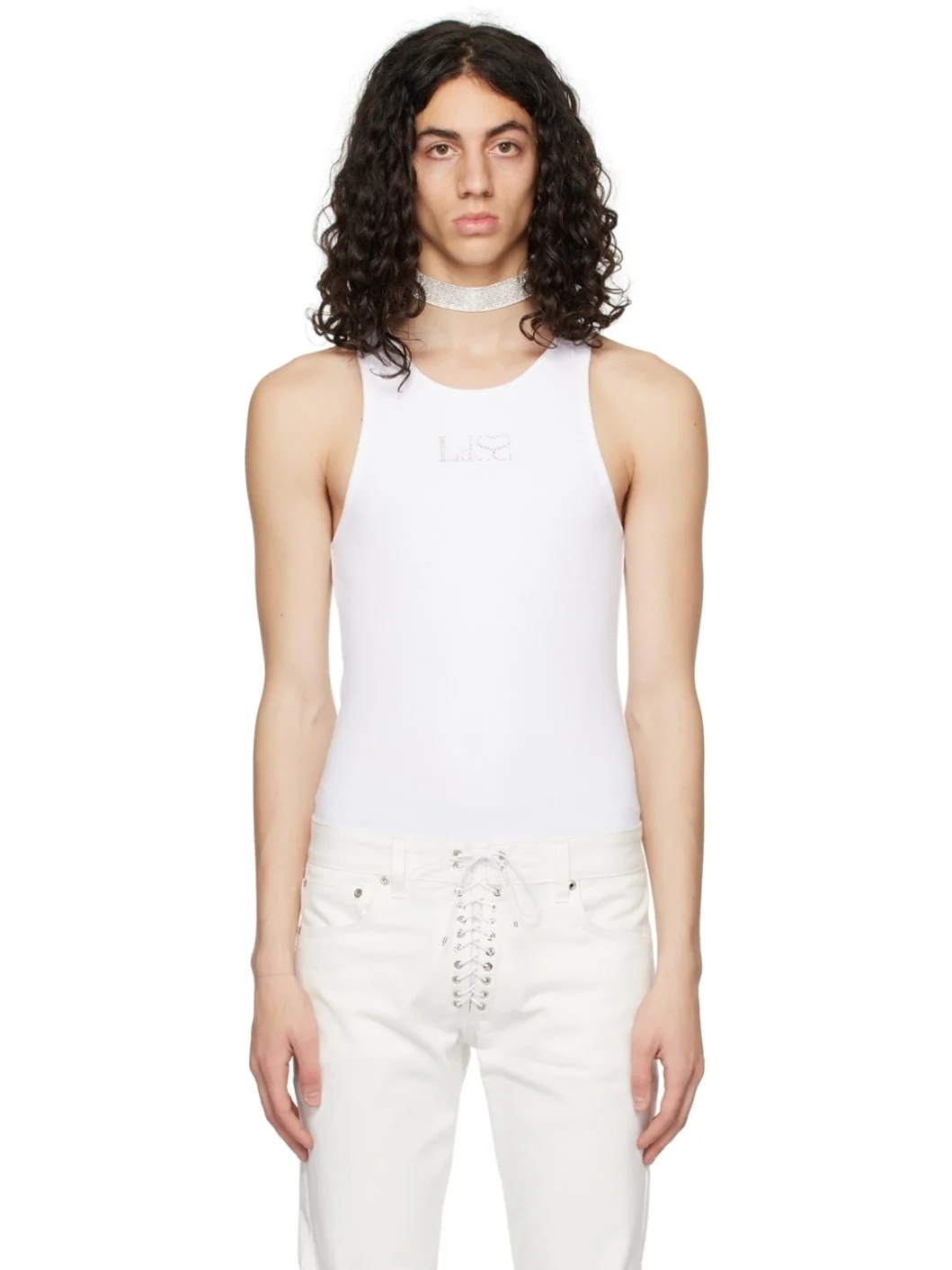 White Crystal Tank Top - 1