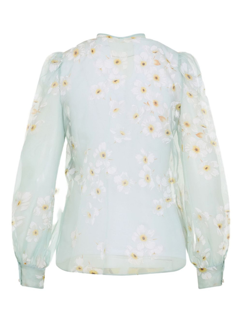 Valentino ruffled floral-print shirt outlook