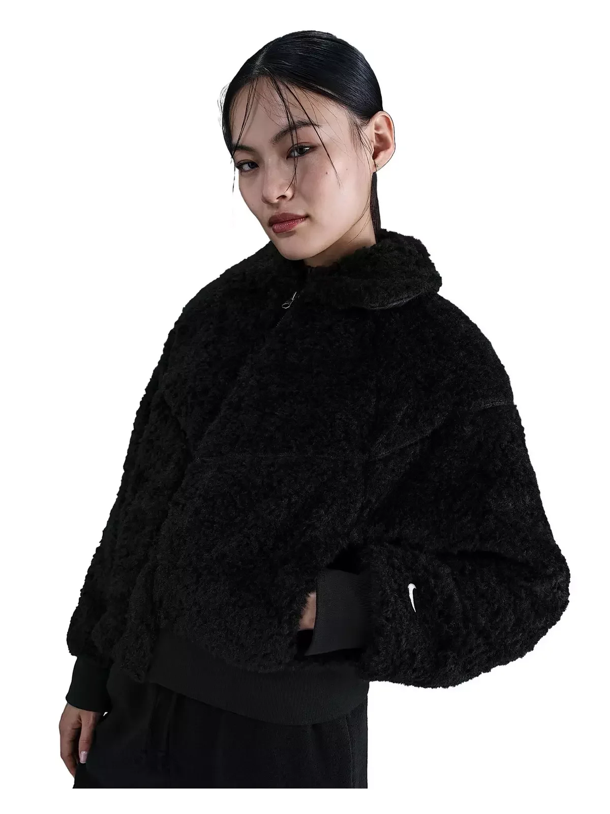 Women's Sportswear Essential Loose Bomber Jacket - Black - 1
