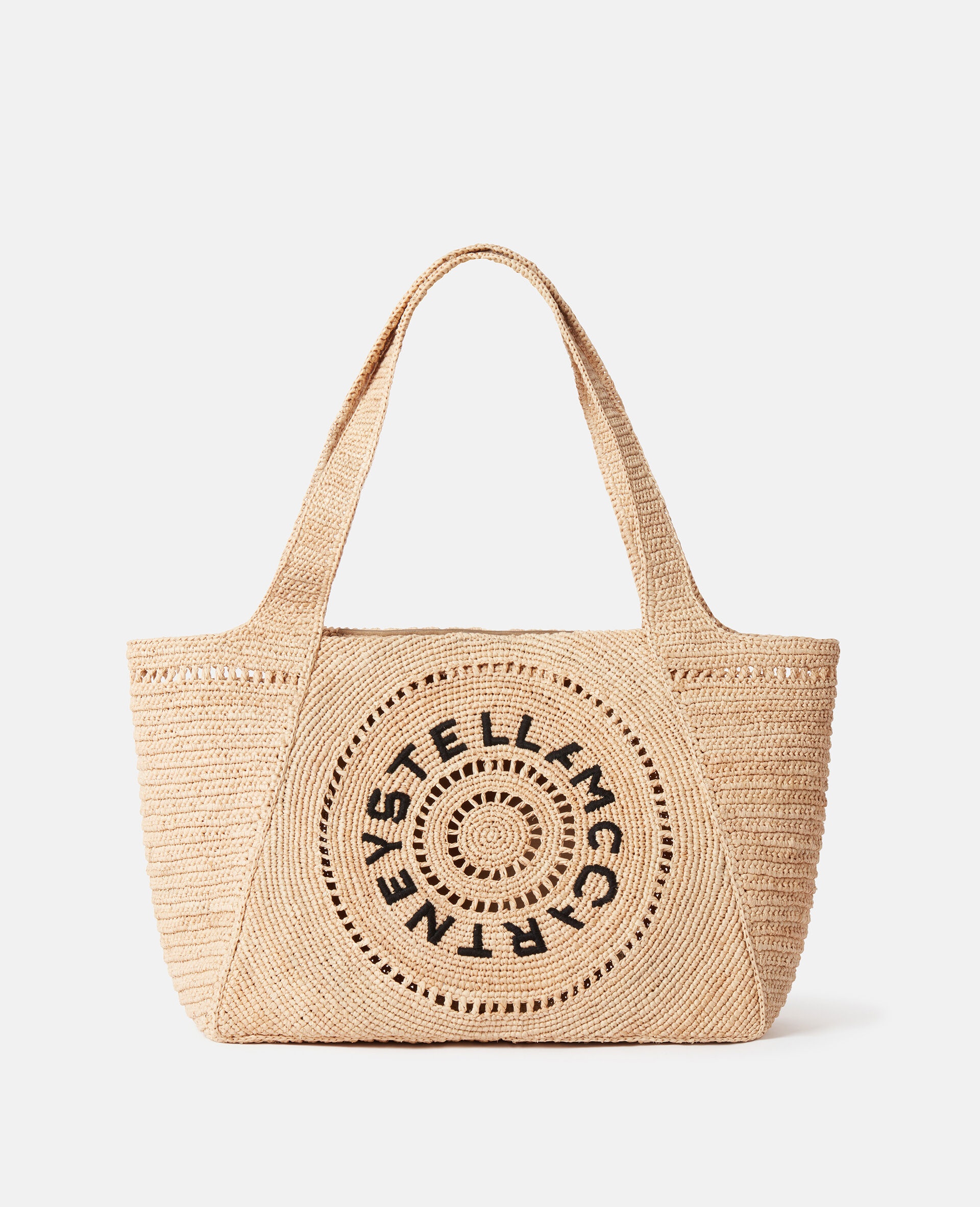 Logo Raffia Medium Tote Bag - 1