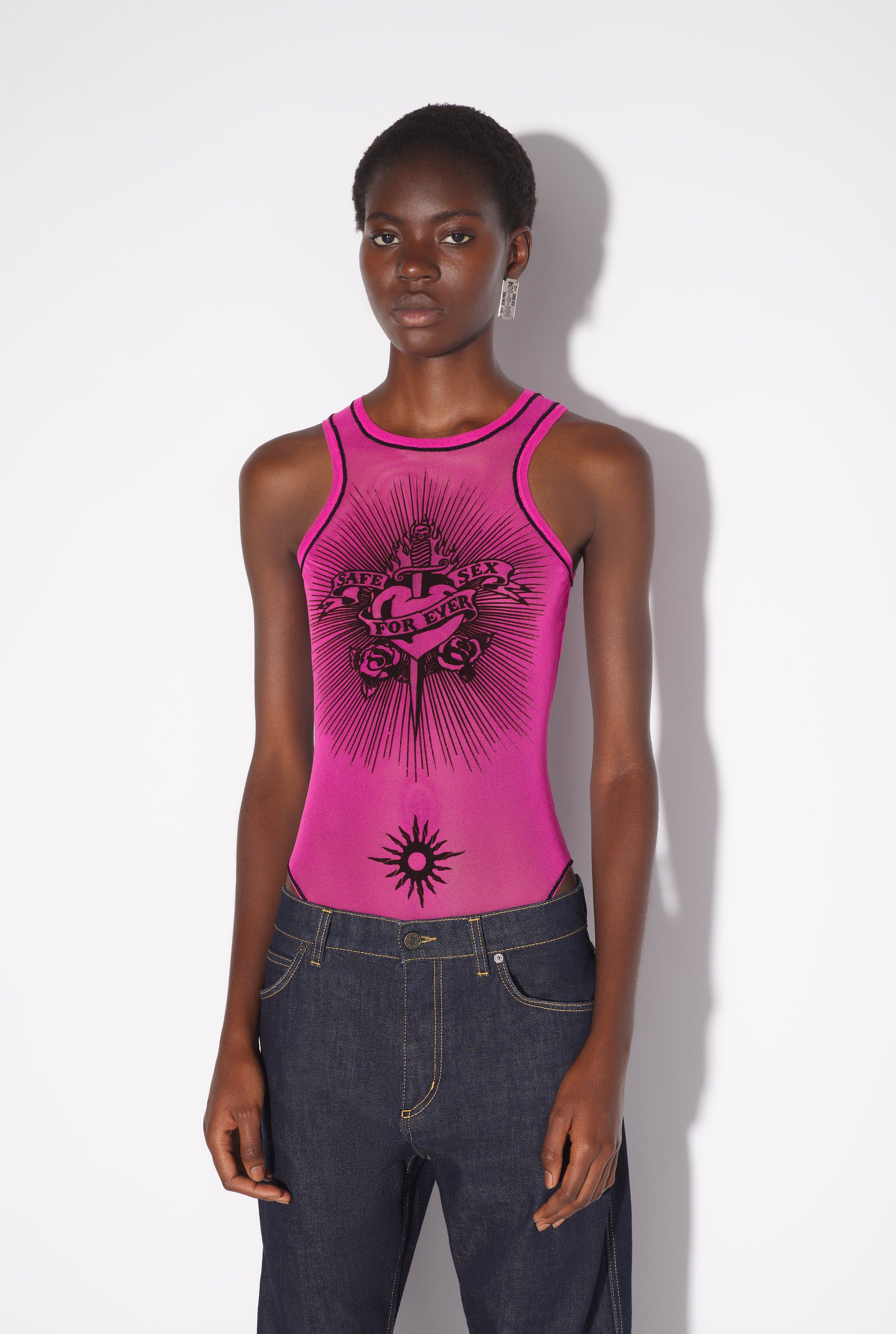 Jean Paul Gaultier THE PINK SAFE SEX TATTOO BODYSUIT | REVERSIBLE