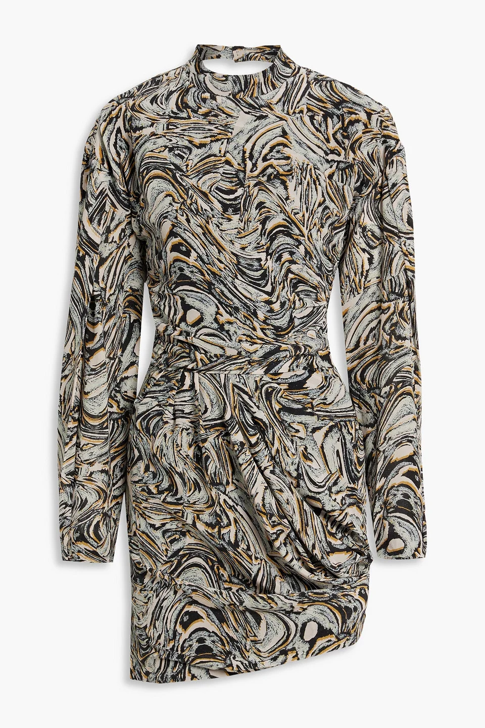 Francia cutout printed silk-crepe mini dress - 1