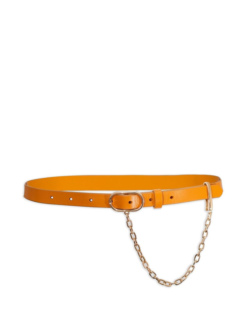 oval-buckle chain-detail belt 1