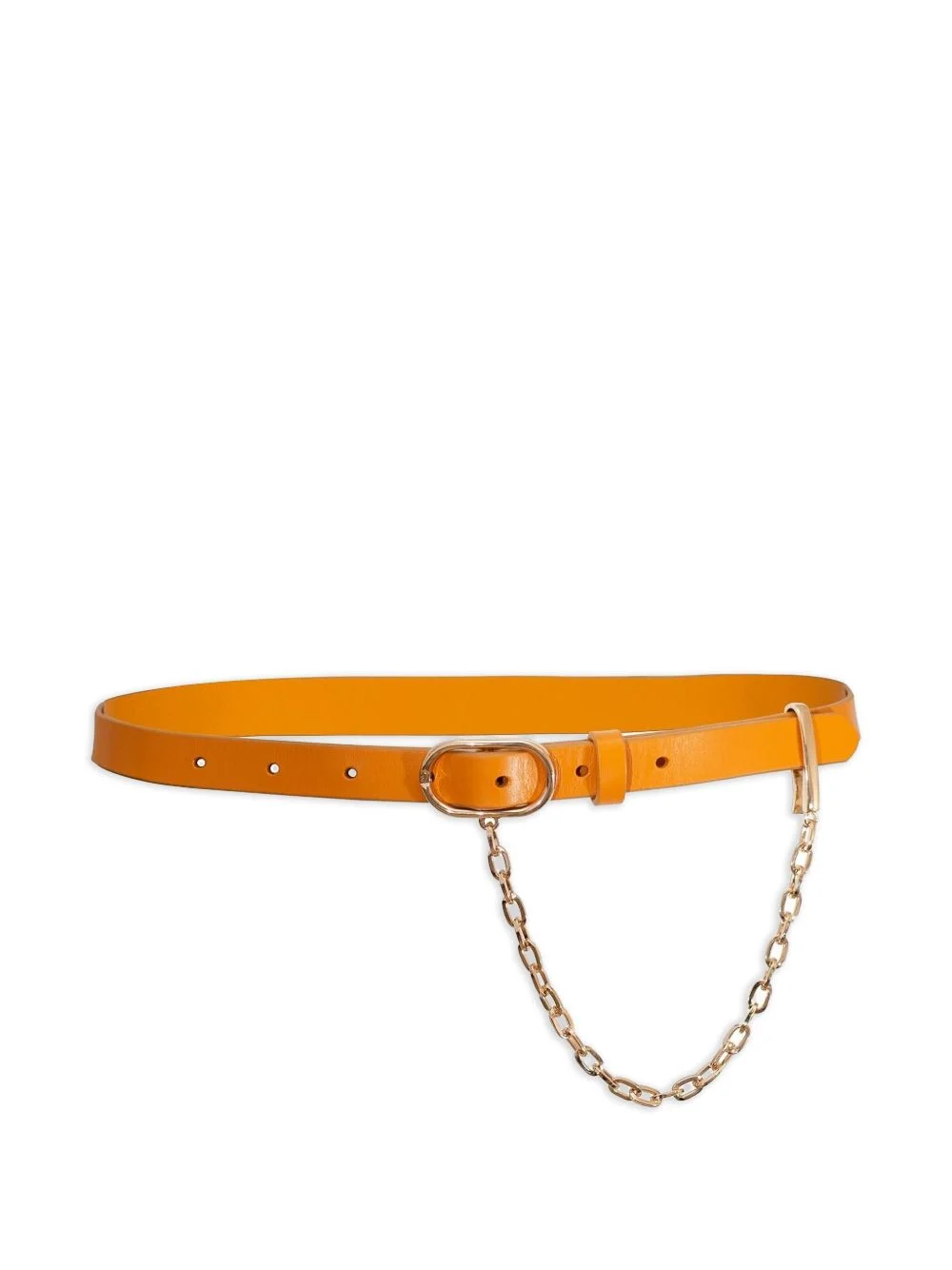 oval-buckle chain-detail belt - 1