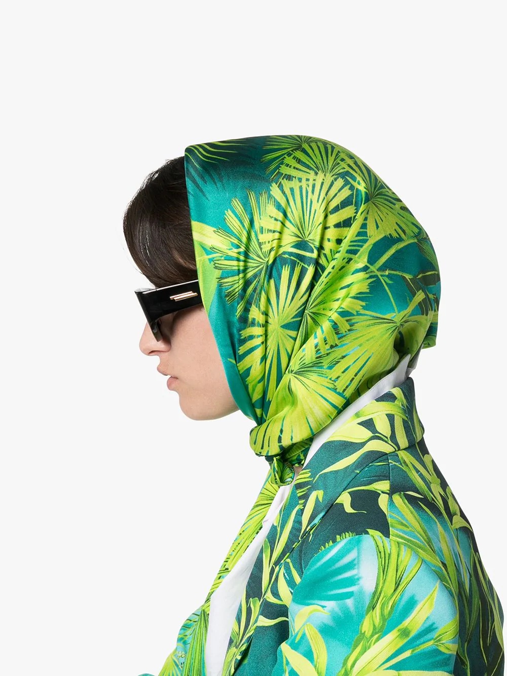 tropical-print silk scarf - 2