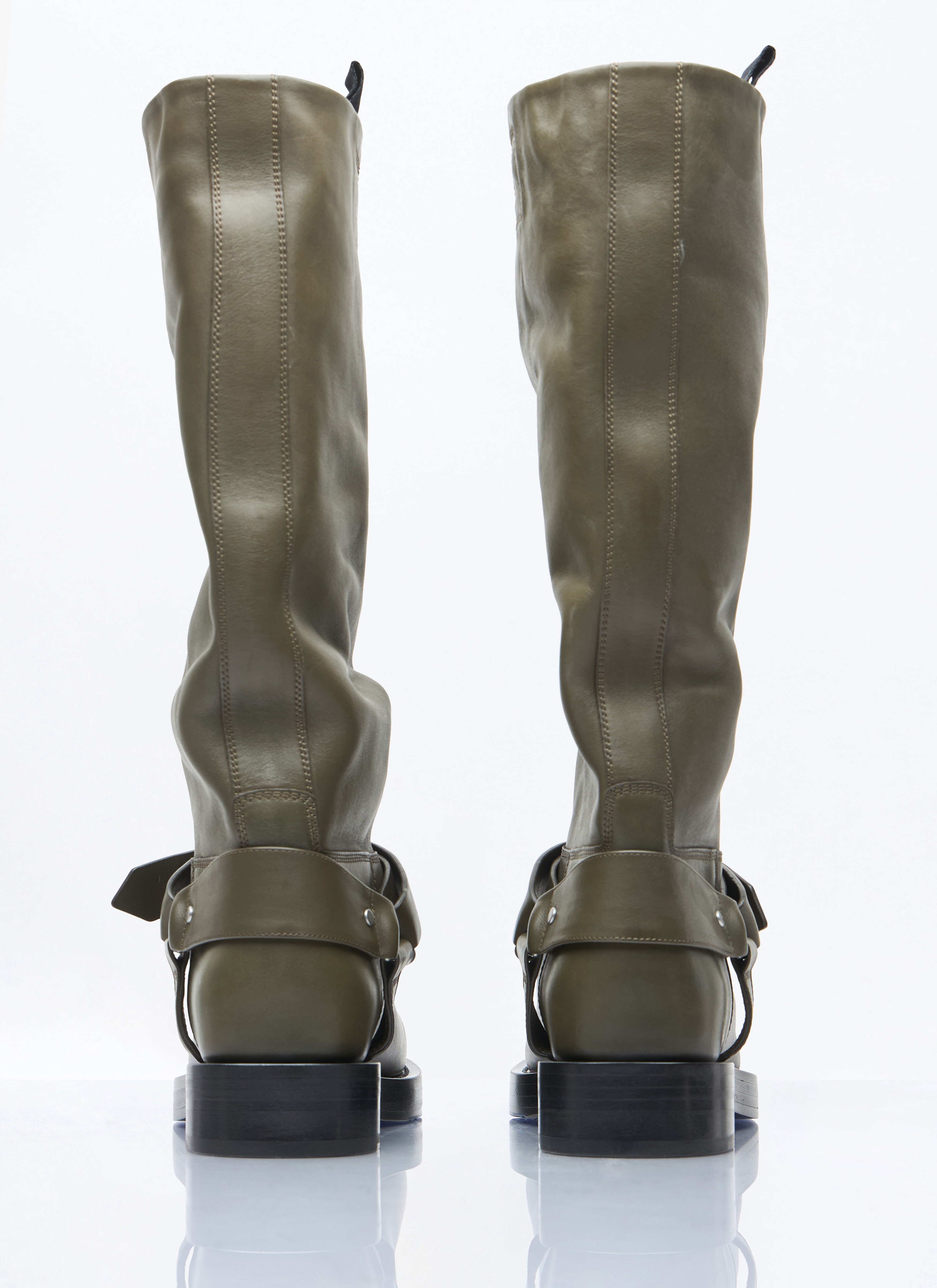 Leather Saddle High Boots - 5