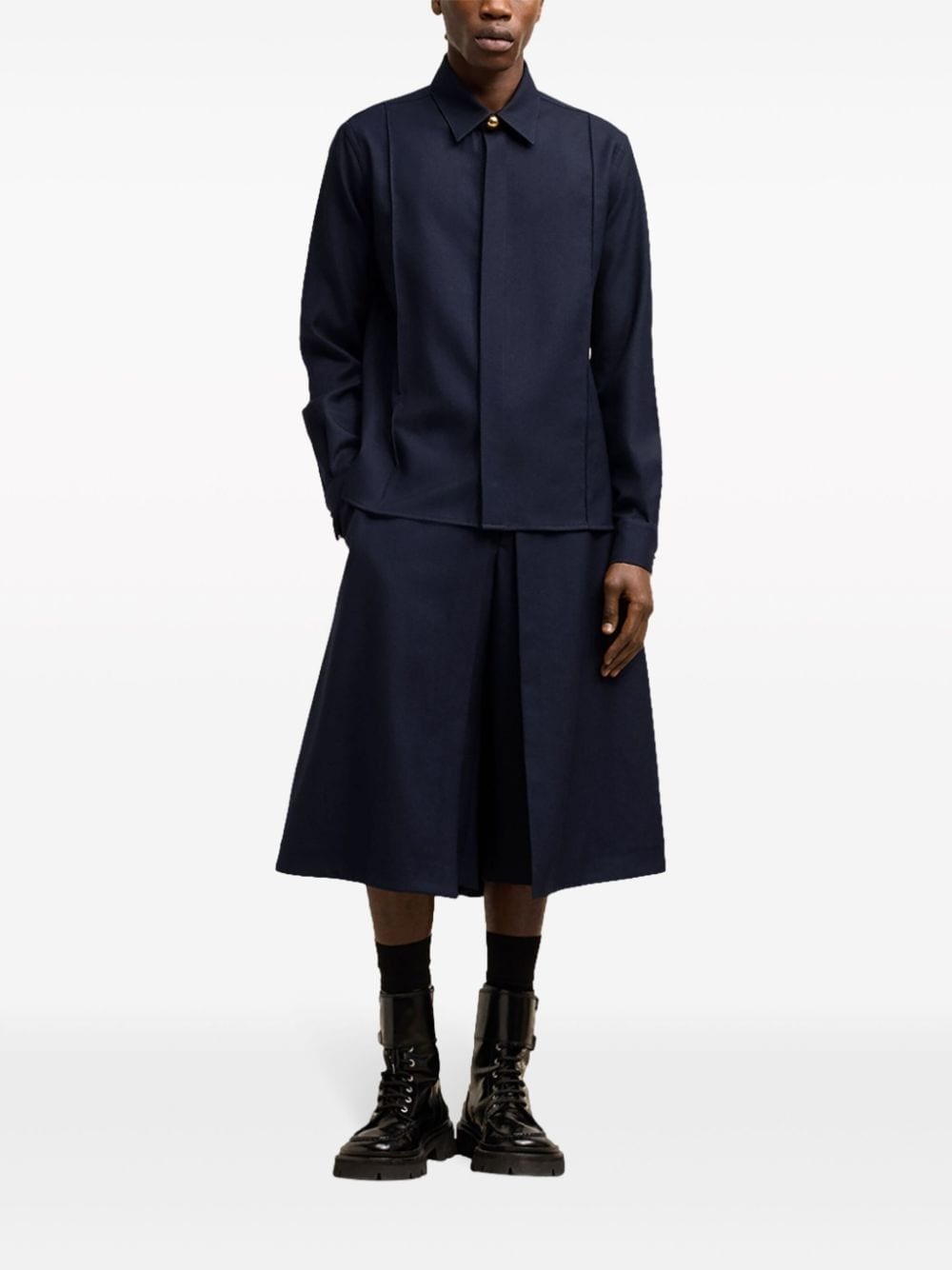 pintuck virgin wool shirt - 2