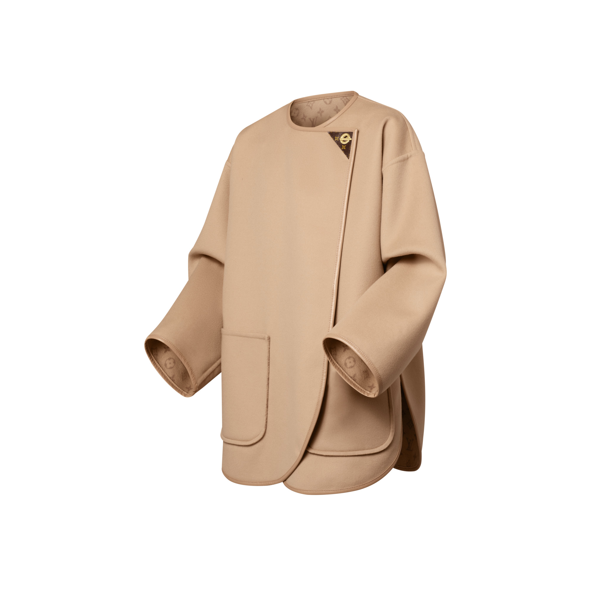 Long Double Face Toggle Detail Coat - 2