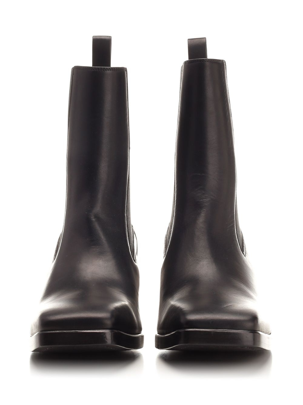 Black Leather Ankle Boots Black - 5