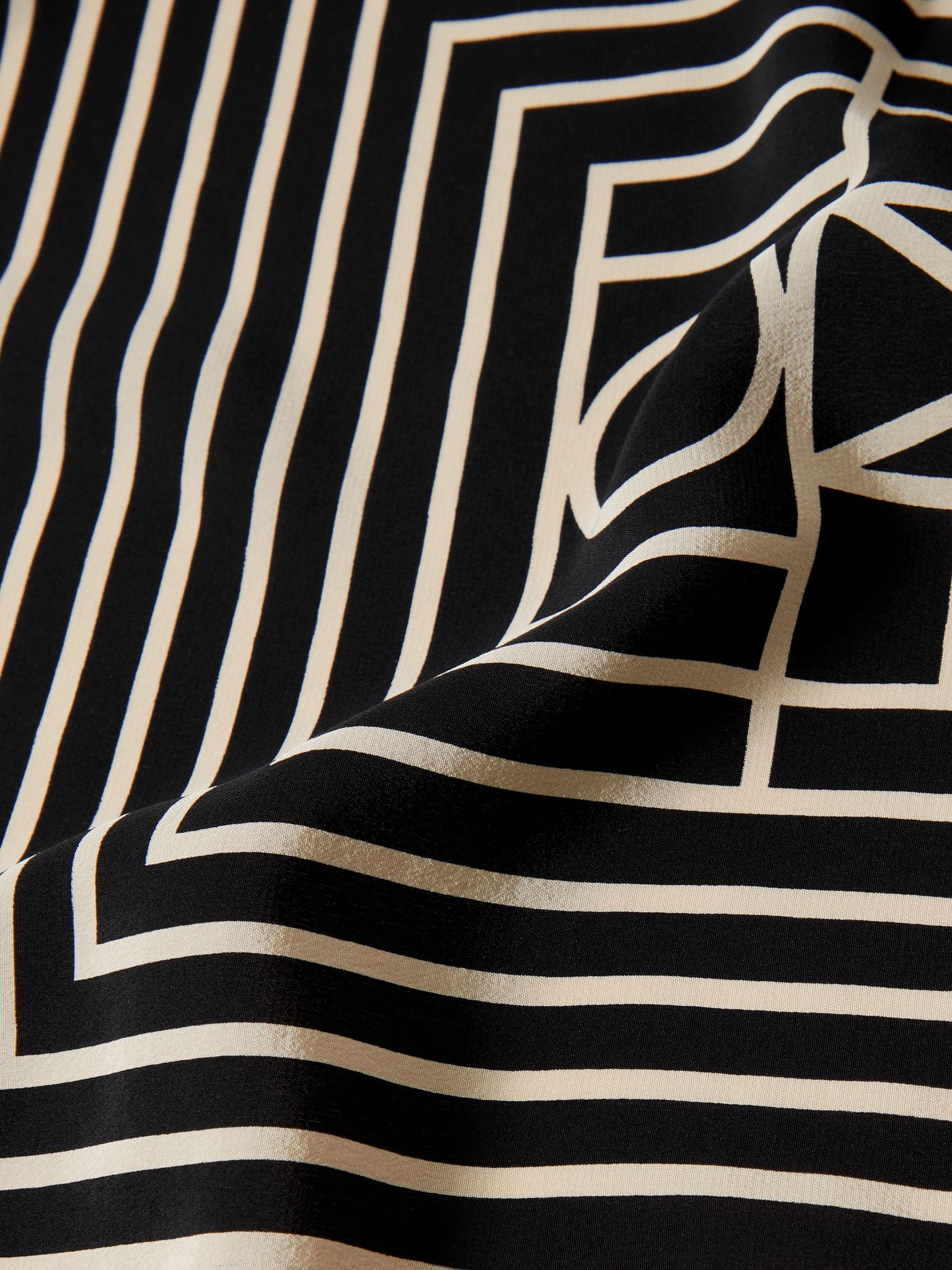 Printed silk crepe de chine scarf Black - 3