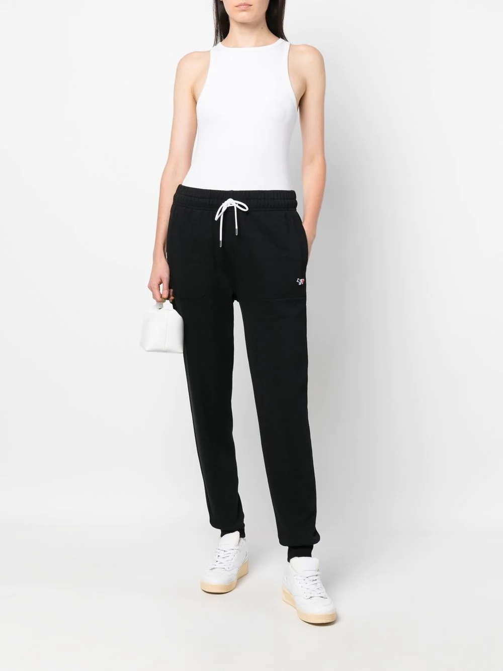 tapered leg cotton sweatpants - 3